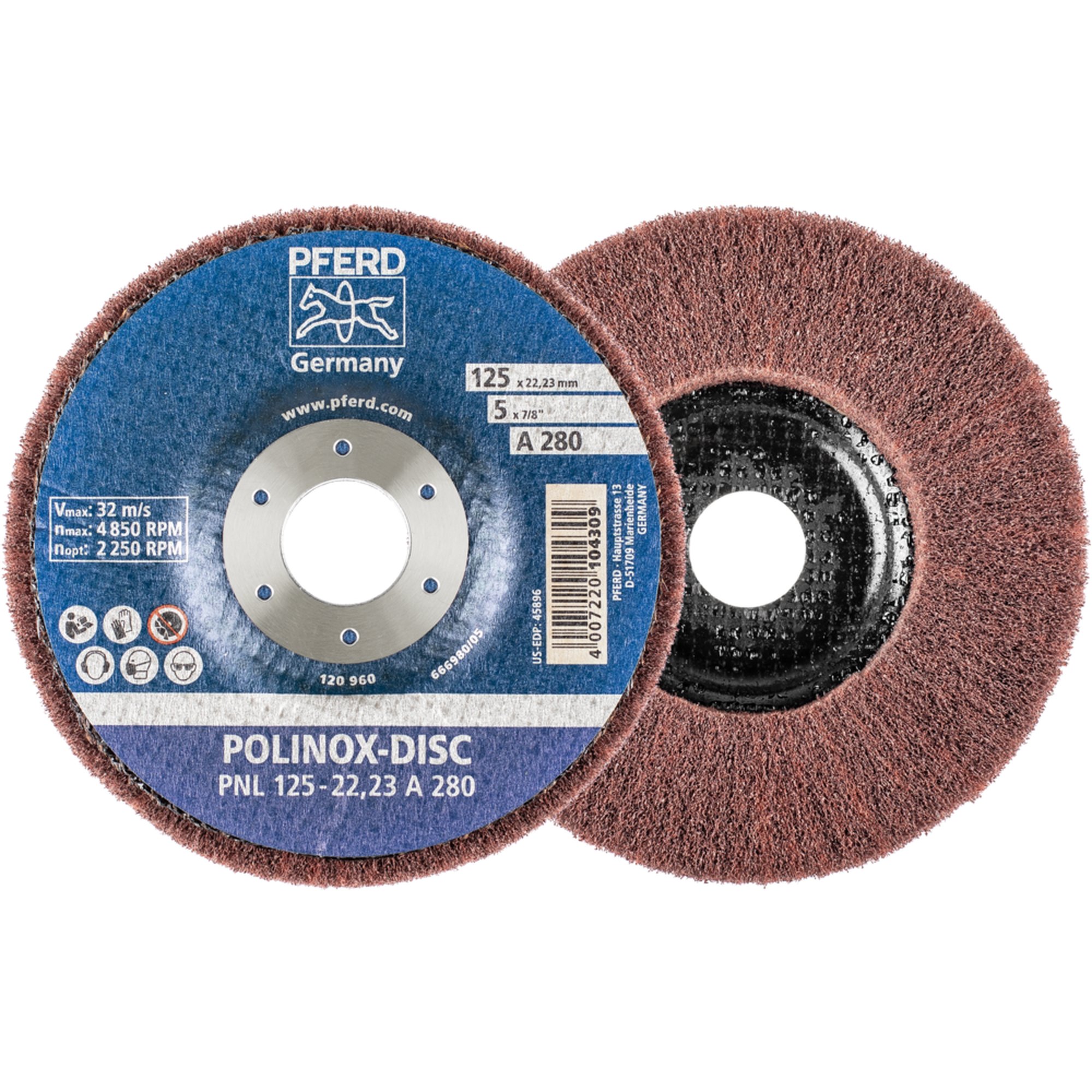 5 x PFERD POLINOX-Schleifdisc PNL 125-22,23 A 280