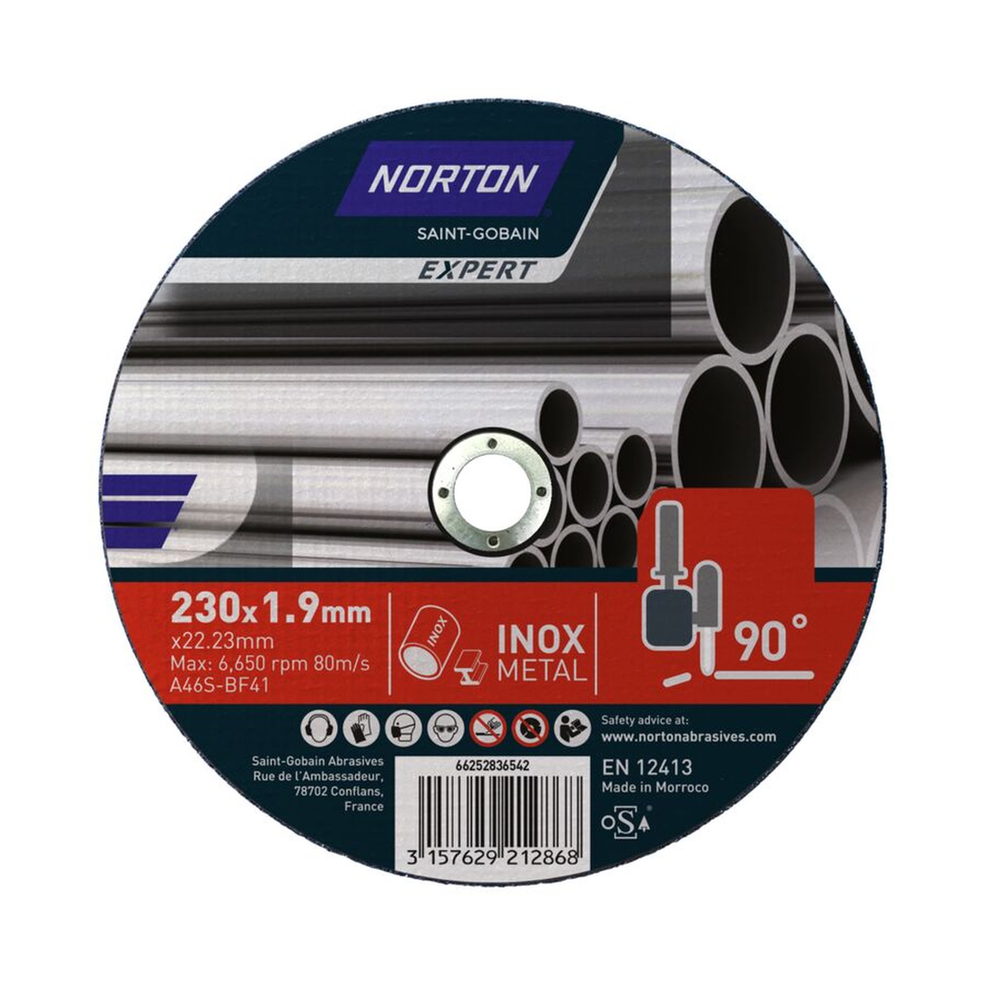 25 x Norton EXPERT ultradünne Trennscheibe Metall/Inox 230x1.9x22.23mm