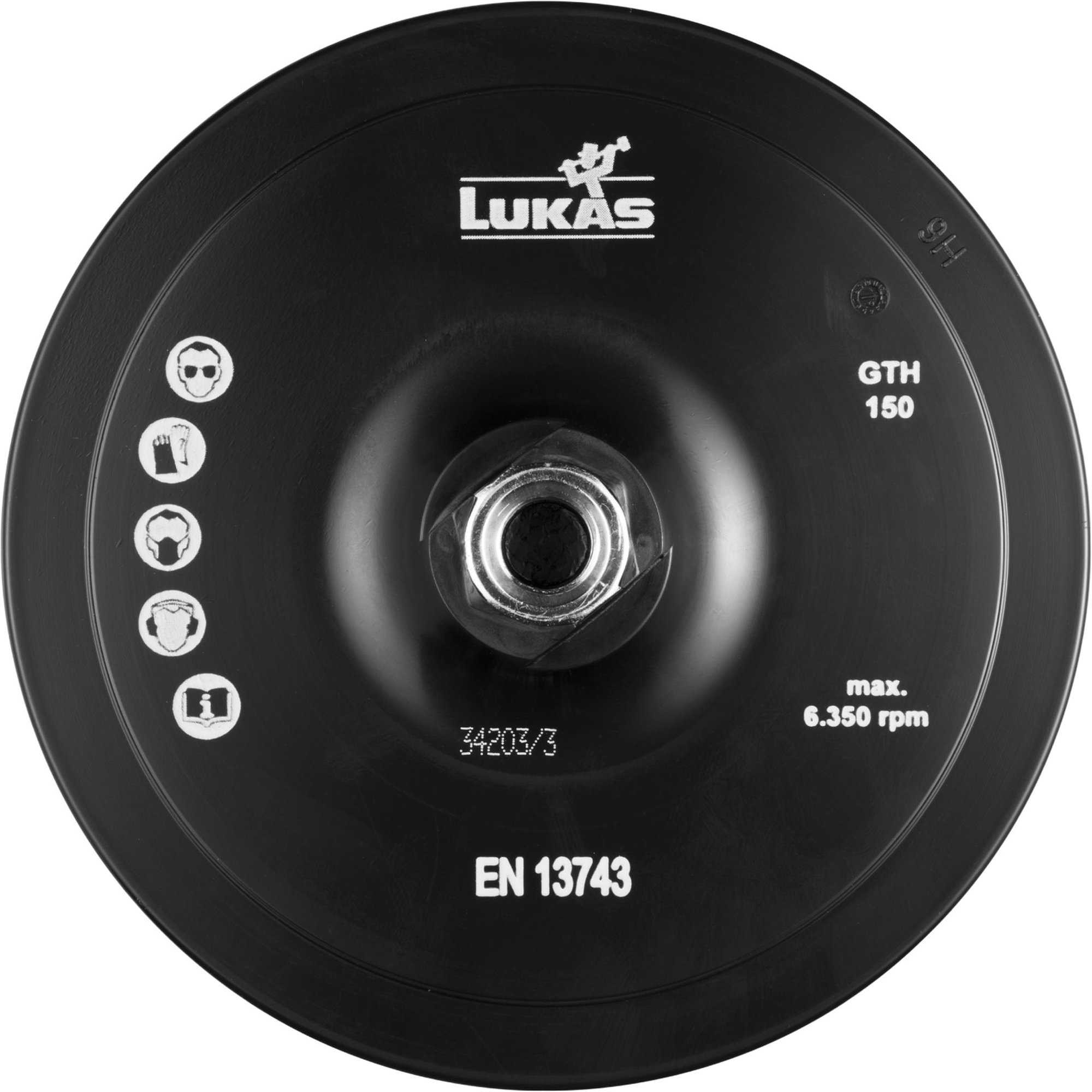 LUKAS Werkzeugaufnahme GTHX für Klett-Schleifblätter Ø 150 mm mit M14-Gewinde