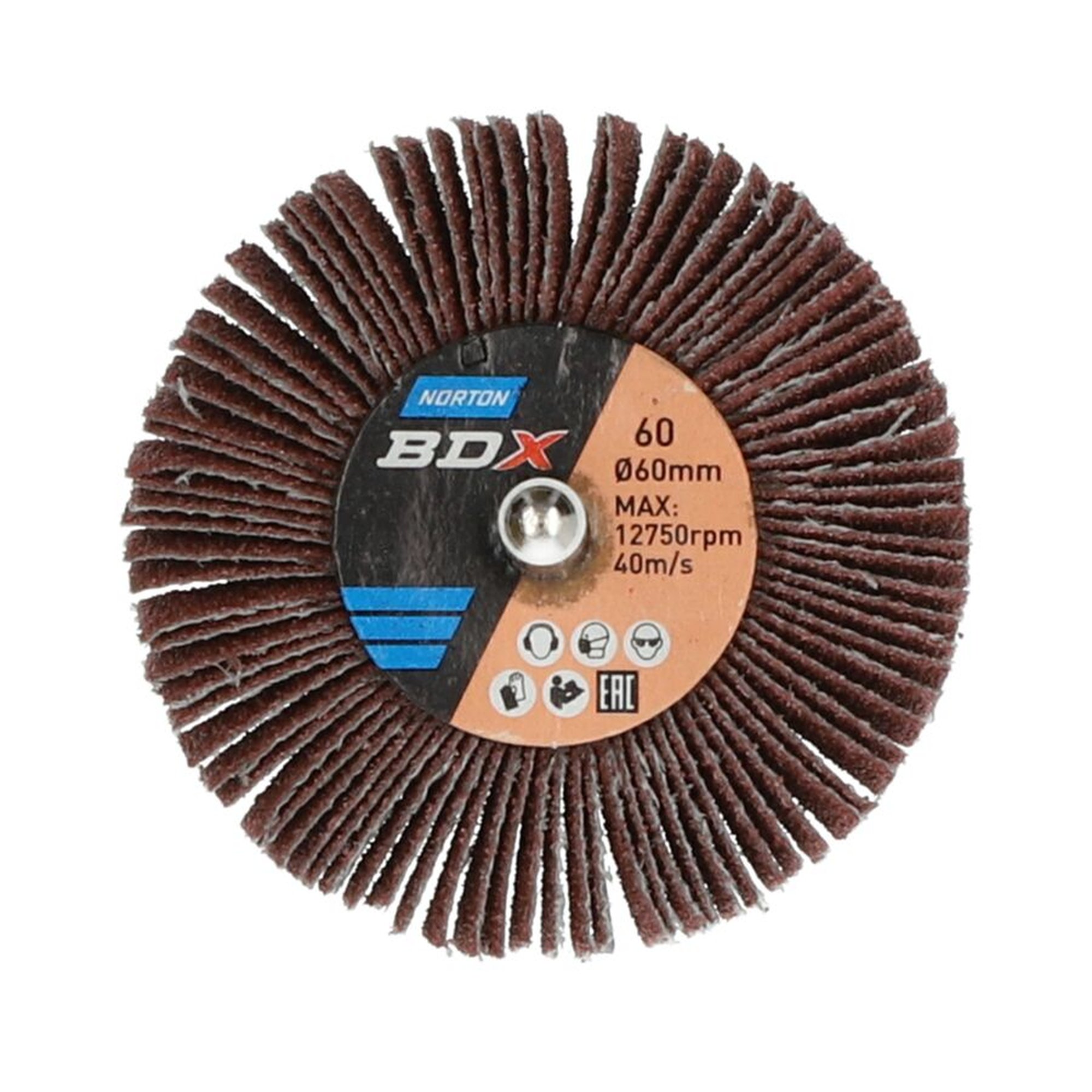 10 x Norton Fächerschleifer Schleifmop mit Schaft 60x20x6 R207 60 Korn 60