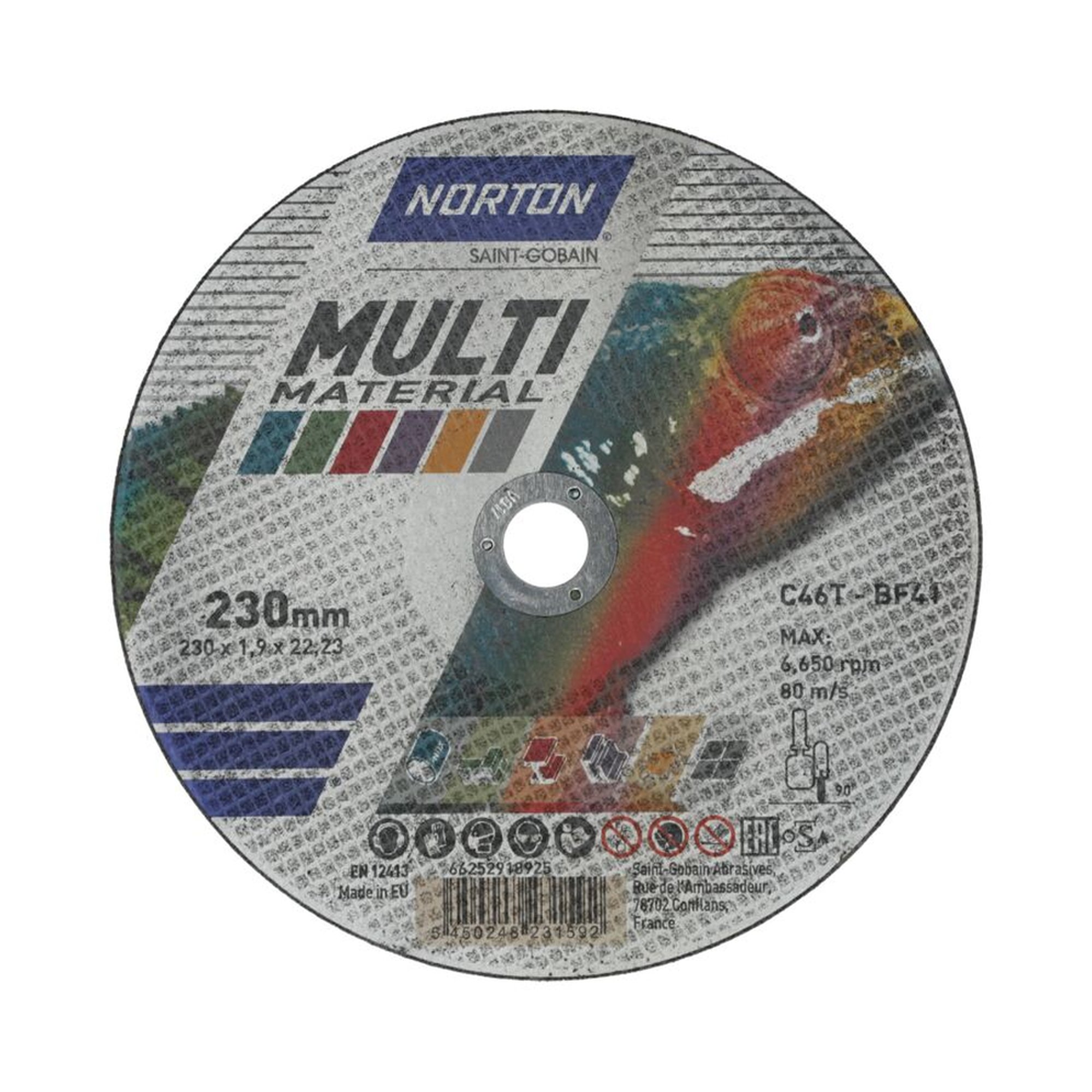 25 x Norton Trennscheibe 230x1,9x22,23 C 46 T Multi Purpose - Hochleistungsscheiben