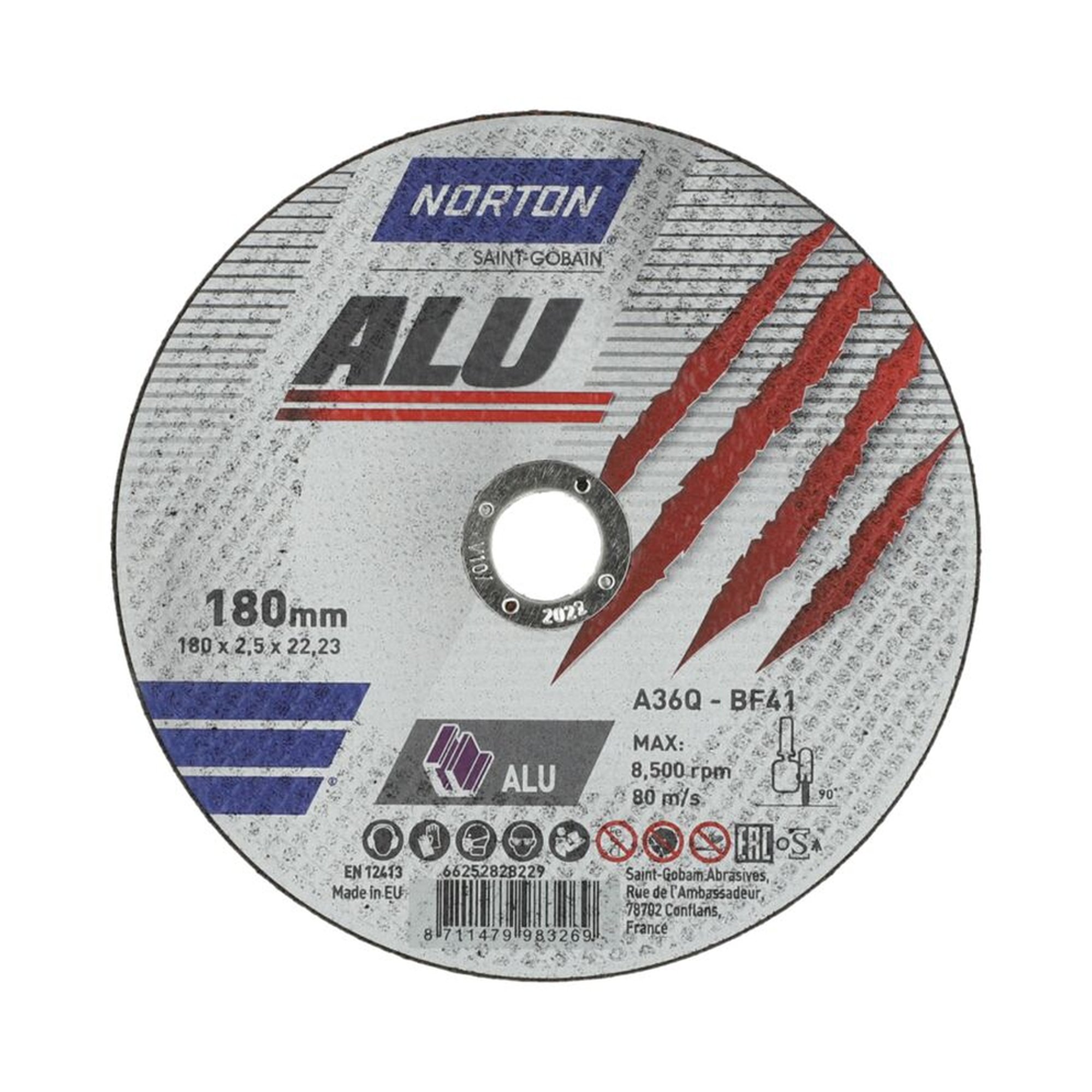 Norton Trennscheibe gerade 41 | 180 mm x 2,5 mm | A 36 Q Alu