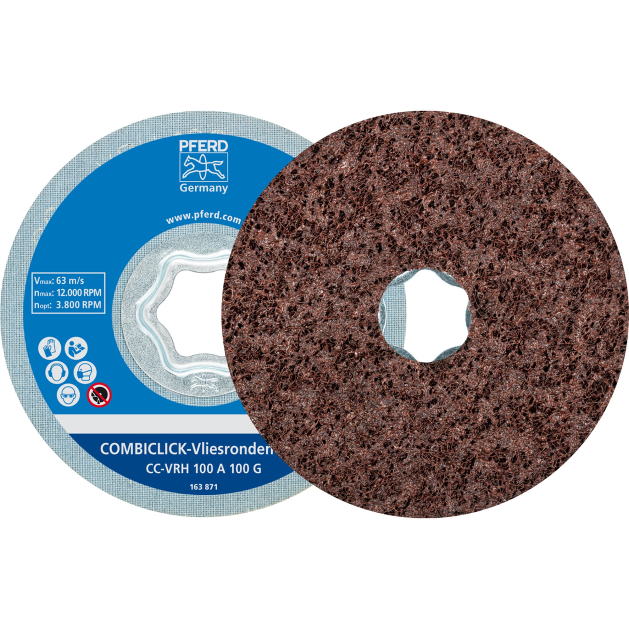 10 x PFERD COMBICLICK Vliesronde CC-VRH 100 A 100 G