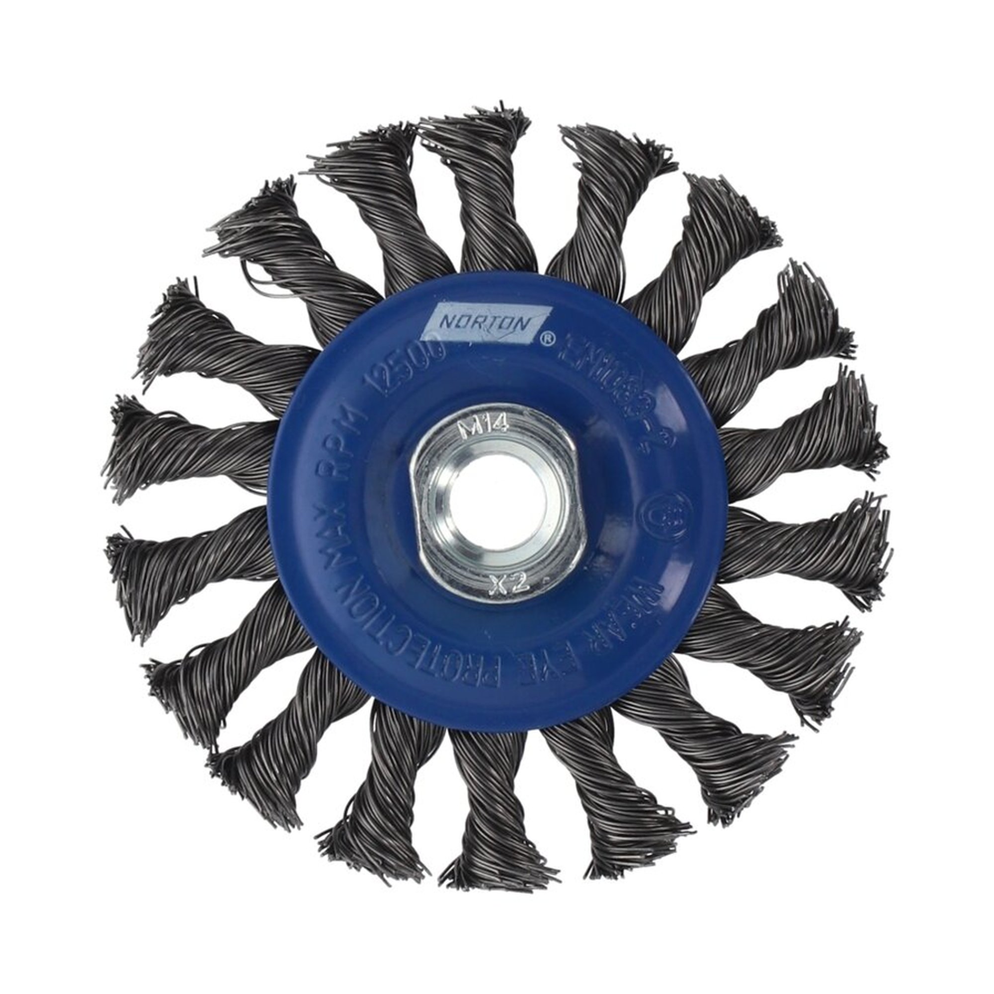 5 x Norton Drahtbürsten für Winkelschleifer, geknotet, Stahl, 100mm, robust und langlebig