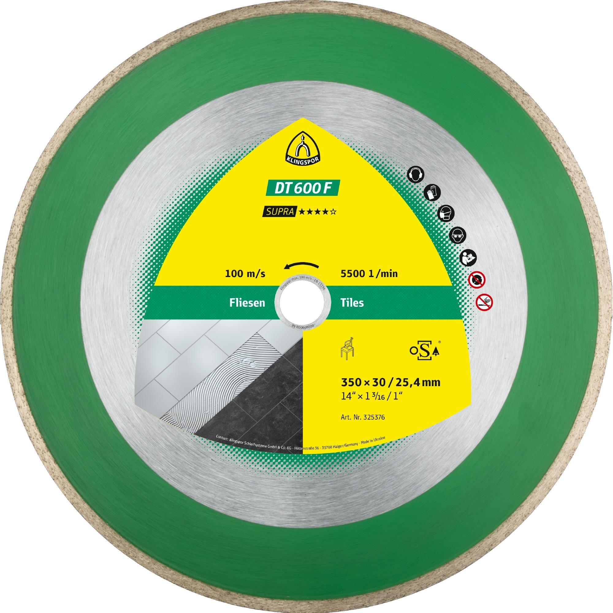 1 x Klingspor DT 600 F Diamanttrennscheiben, 250 x 1,9 x 30 mm 1,9 x 7 mm, geschlossener Rand