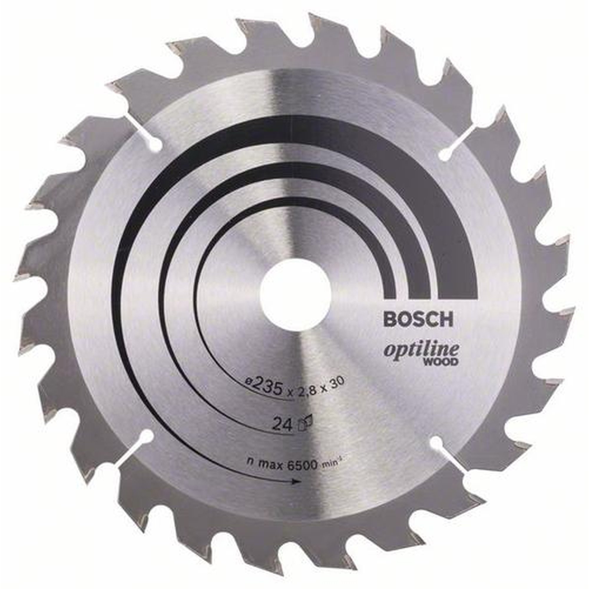 BOSCH Kreissägeblatt Optiline Holz für Handkreissägen, Ø 235 mm, 24 Zähne