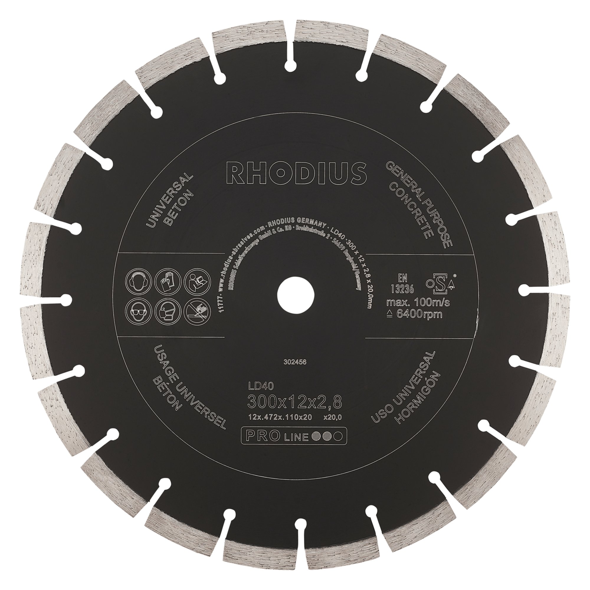 RHODIUS Diamanttrennscheibe  LD40 Ø 300 mm