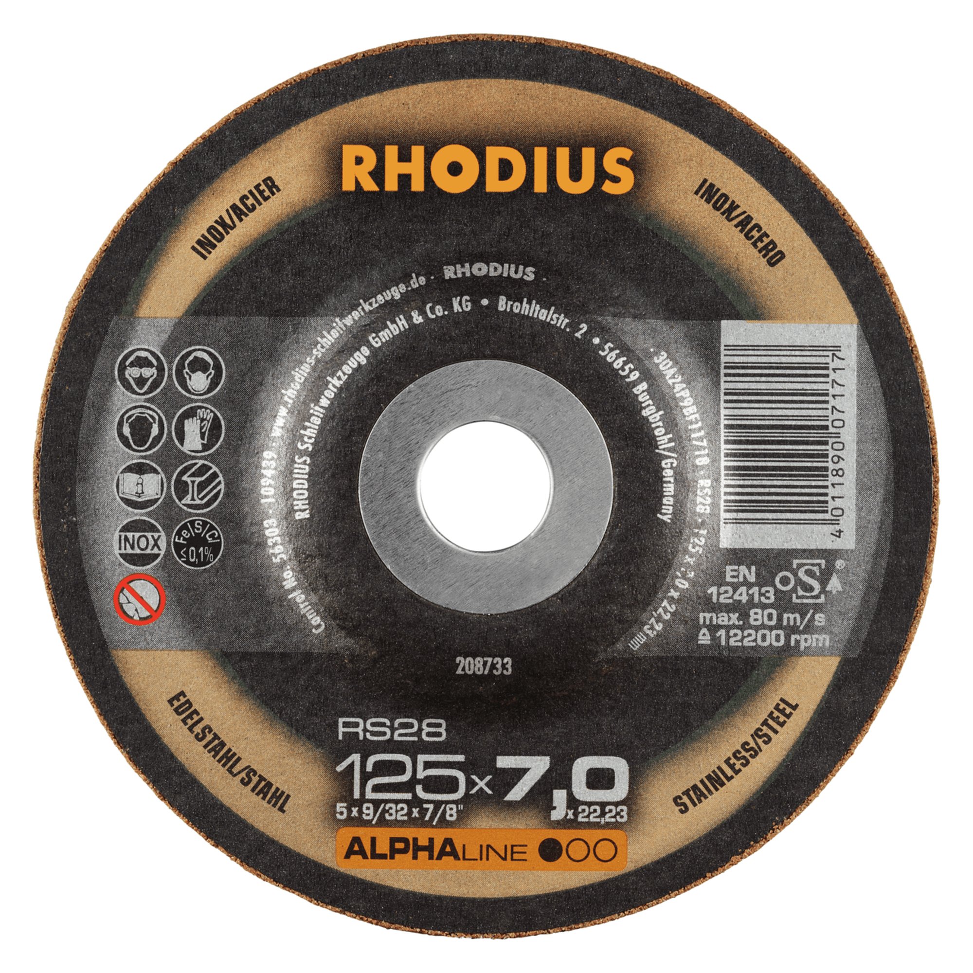5 x RHODIUS Schruppscheibe RS28 PACK Ø 125 mm