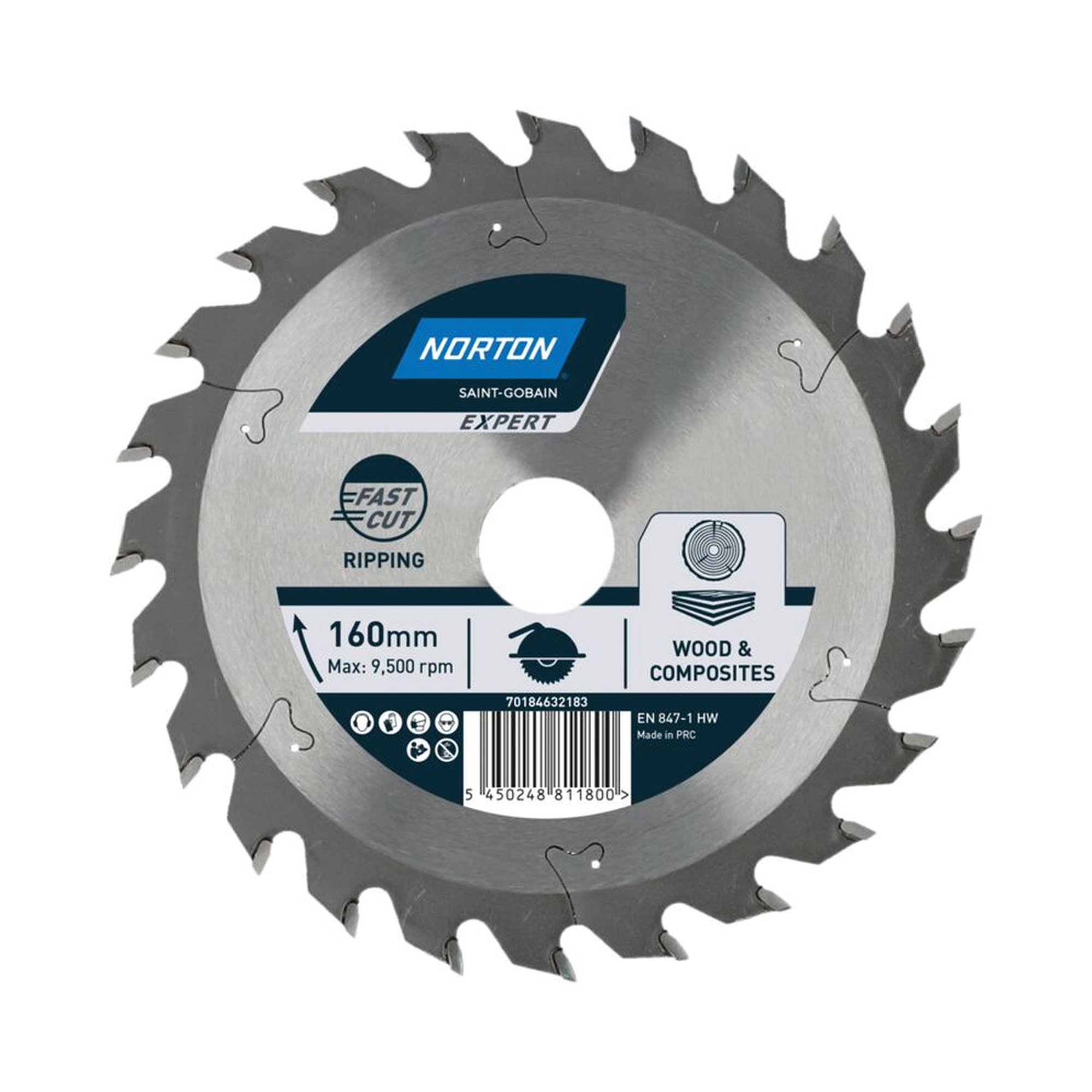 Norton EXPERT RIPPING TCT-Sägeblatt für Holz und Verbundstoffe 160x2.2mm/1.4x30mm