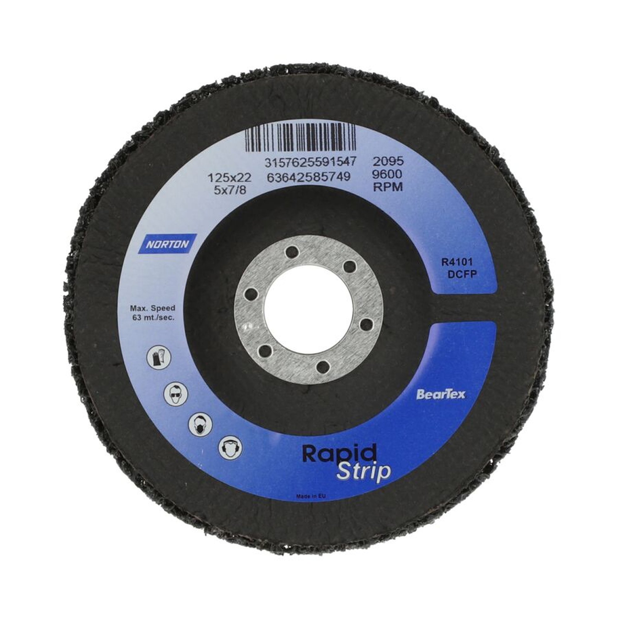 5 x Norton Rapid Strip Reinigungsscheiben | 125x22mm | Korn XCRS | Effiziente Reinigung