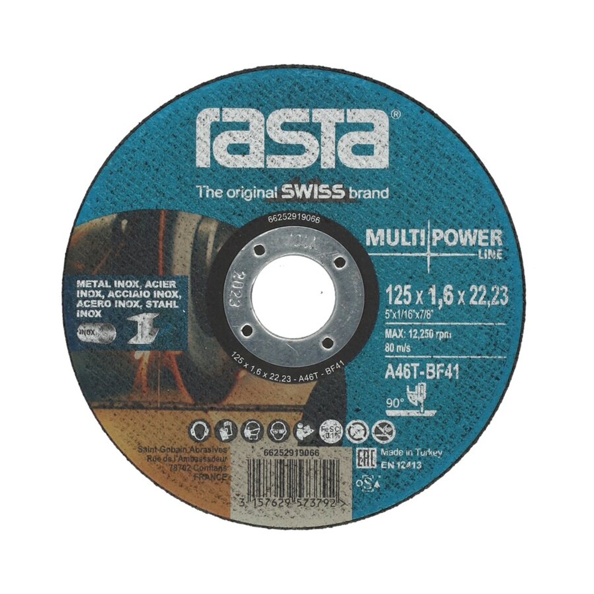 25 x Norton Trennscheibe ultradünn Metall/Inox 125x1.6x22.23mm Rasta MULTI-MATERIAL