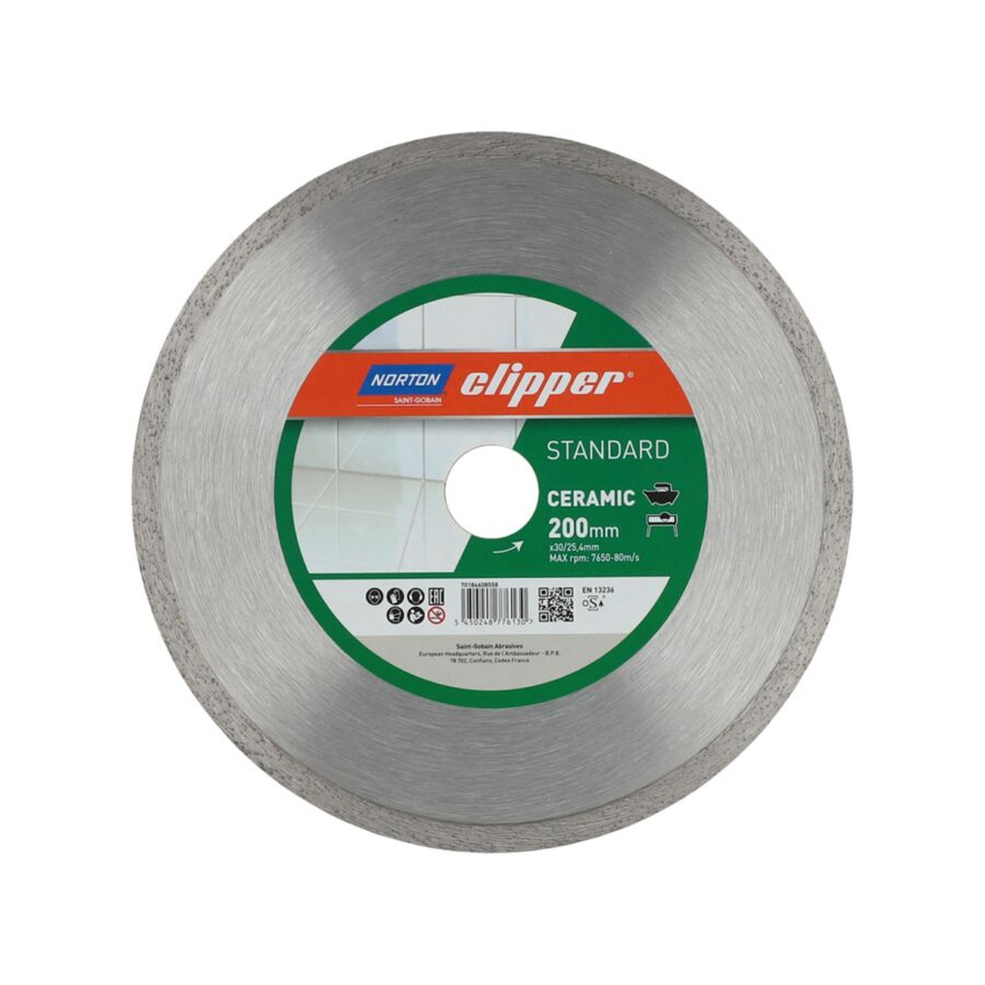 Norton Clipper Standard Ceramic Diamantscheibe 200x25.4mm für Keramik schneiden