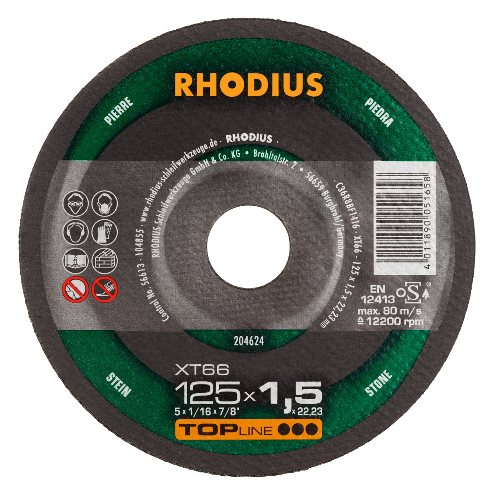 50 x RHODIUS Extradünne Trennscheibe XT66 Ø 125 mm