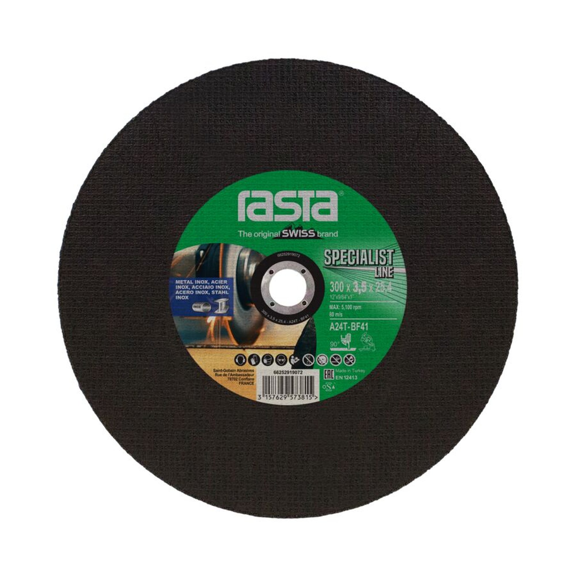 500 x Norton Trennscheibe gerade für Trennschleifer Metall 300x3.5x25.4 Rasta