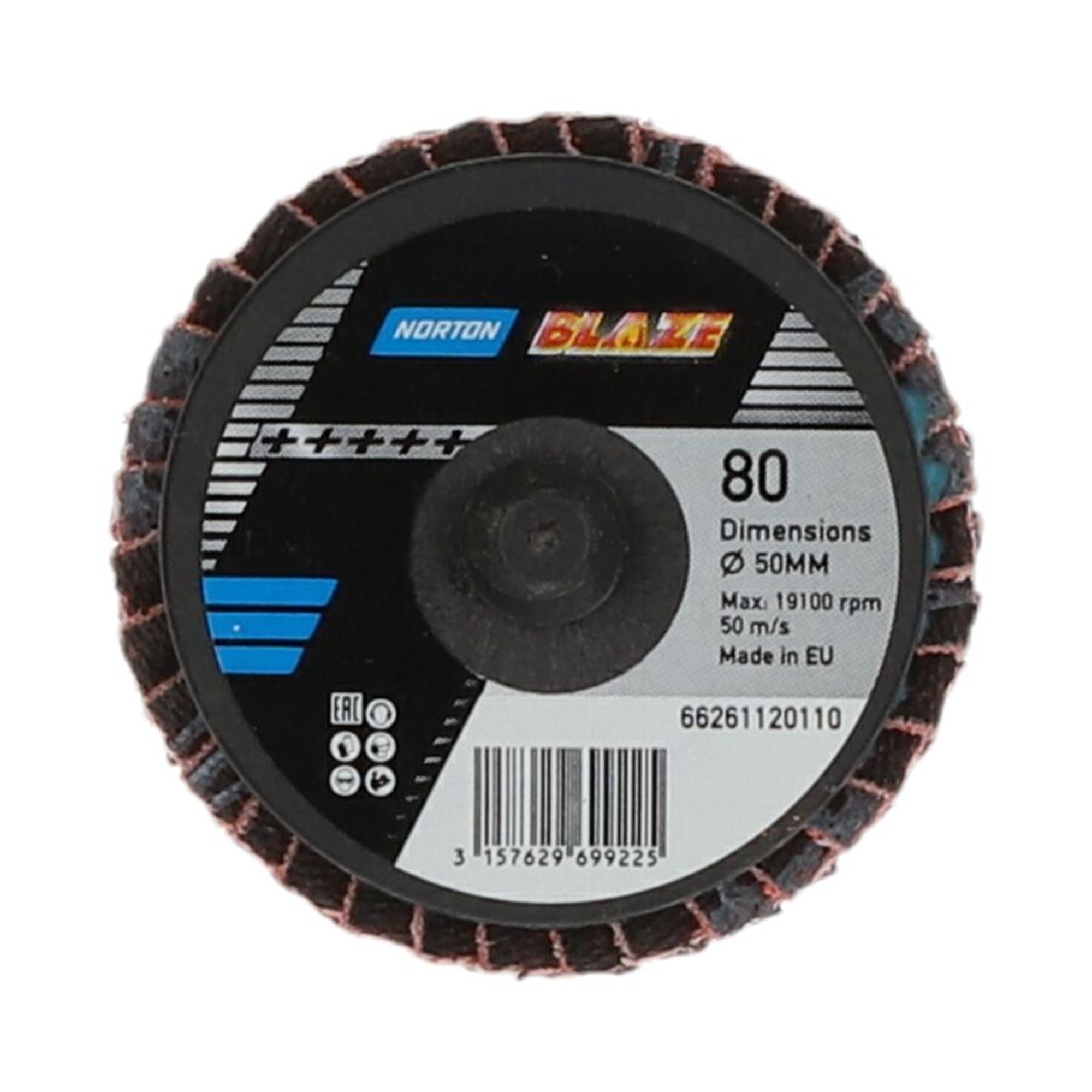 10 x Norton Tellerfächerscheibe Blaze R980P, Ø125mm, Korn 80, Hochleistungsschleifen