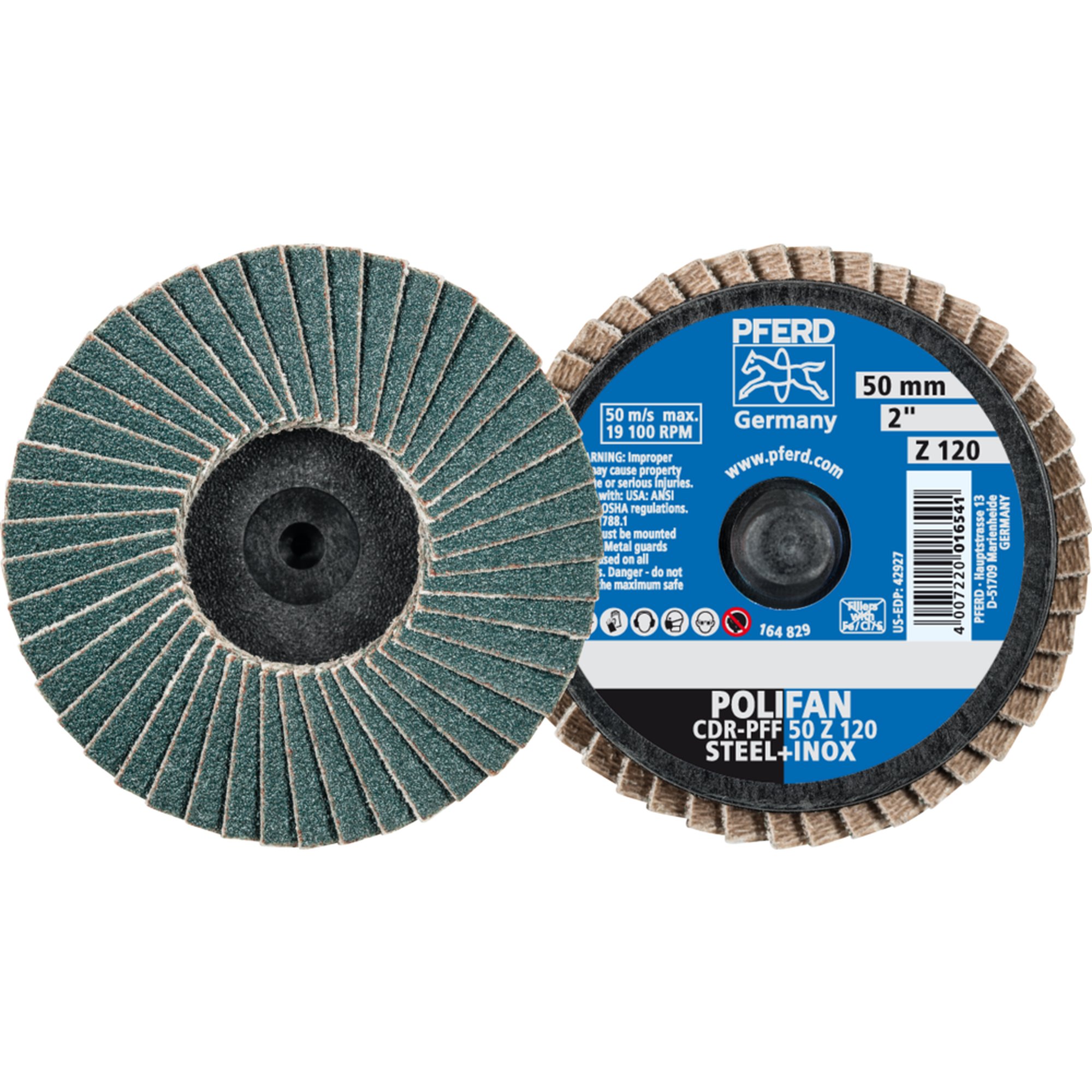 10 x PFERD COMBIDISC-Mini-POLIFAN CDR PFF 50 Z 120