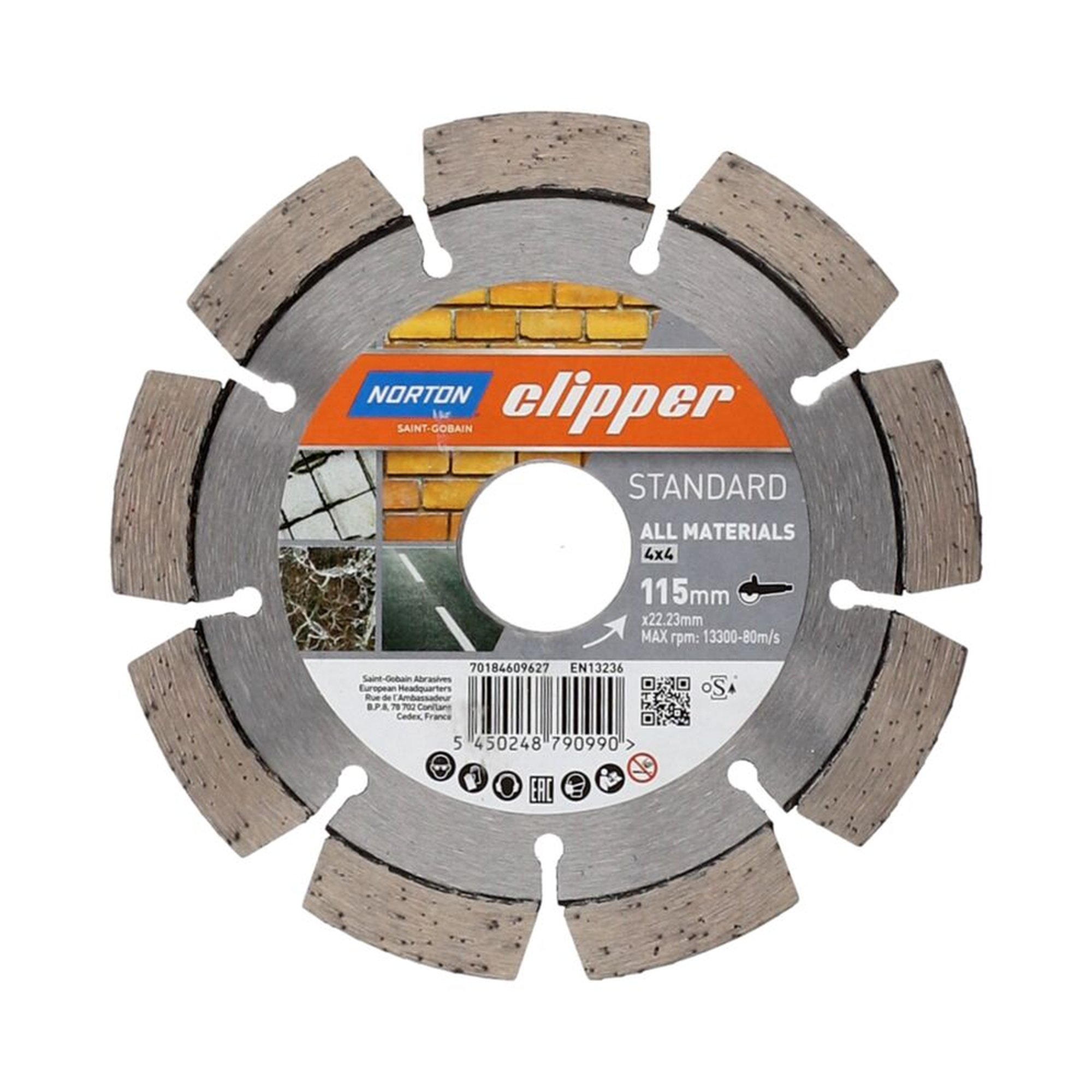 Norton Clipper Diamantscheibe 115x22.23mm STANDARD für alle Materialien