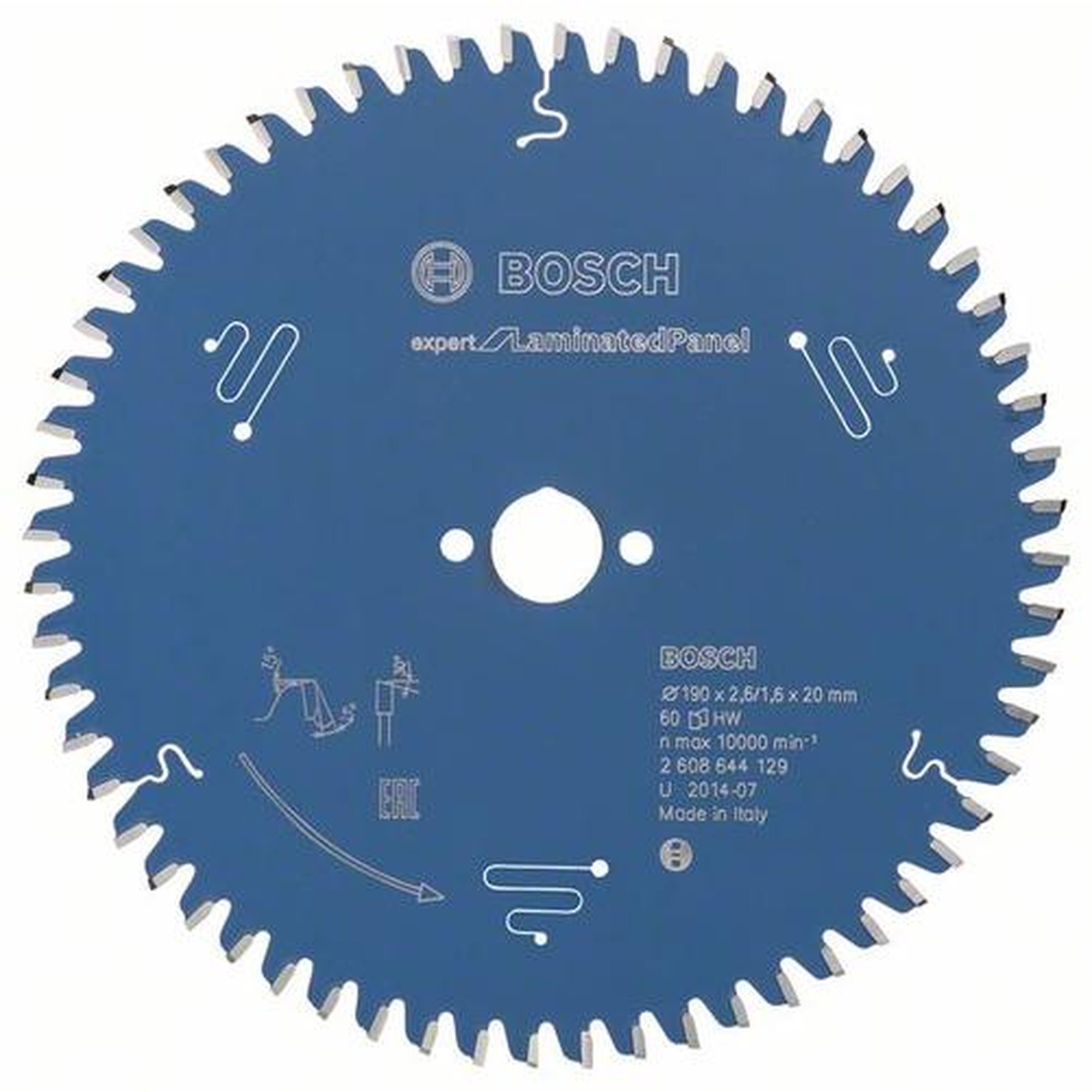 BOSCH Kreissägeblatt Expert für Laminatplatte, Ø 190 mm, 60 Zähne