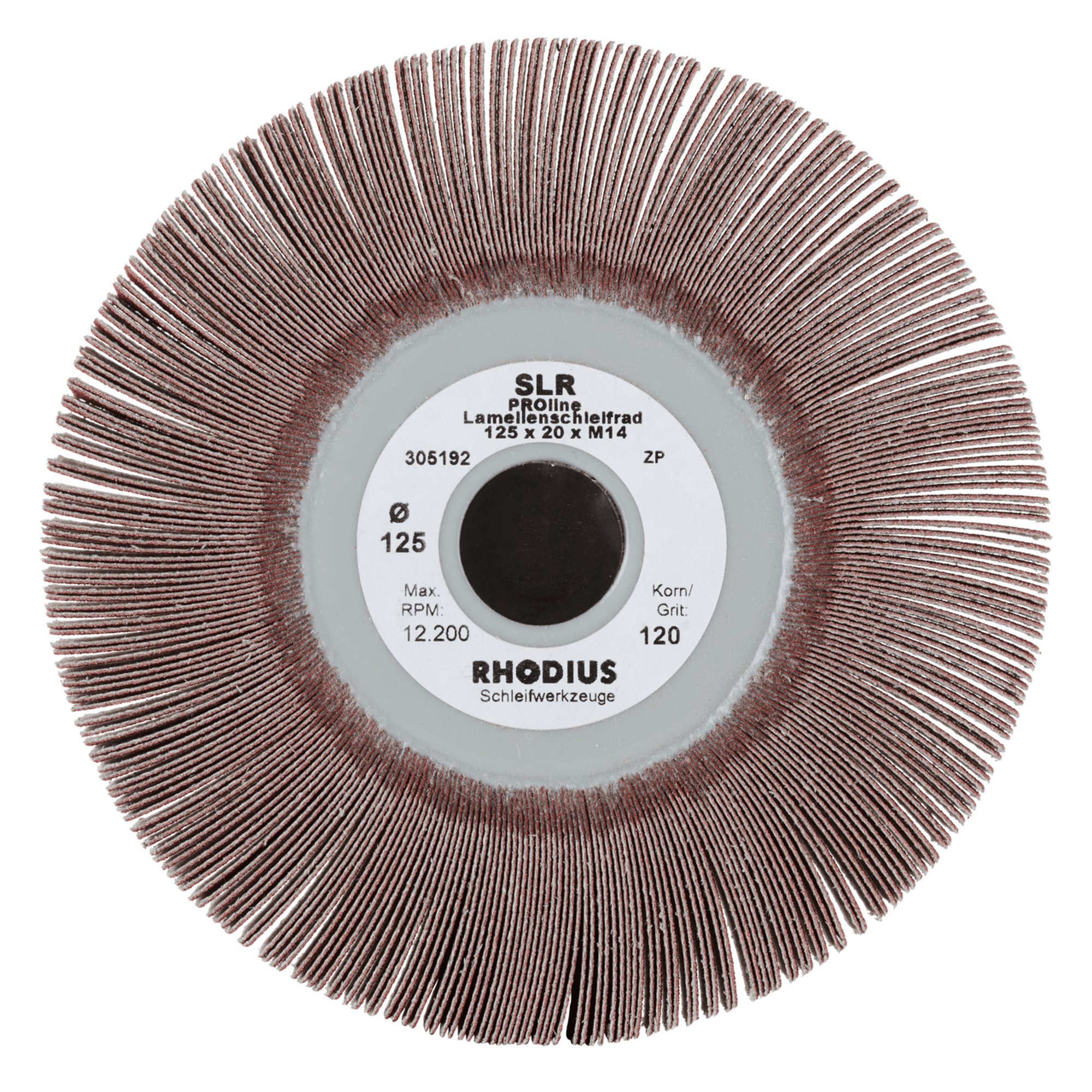 5 x RHODIUS Fächerschleifer Schleifmop SLR Ø 125 mm Körnung 180