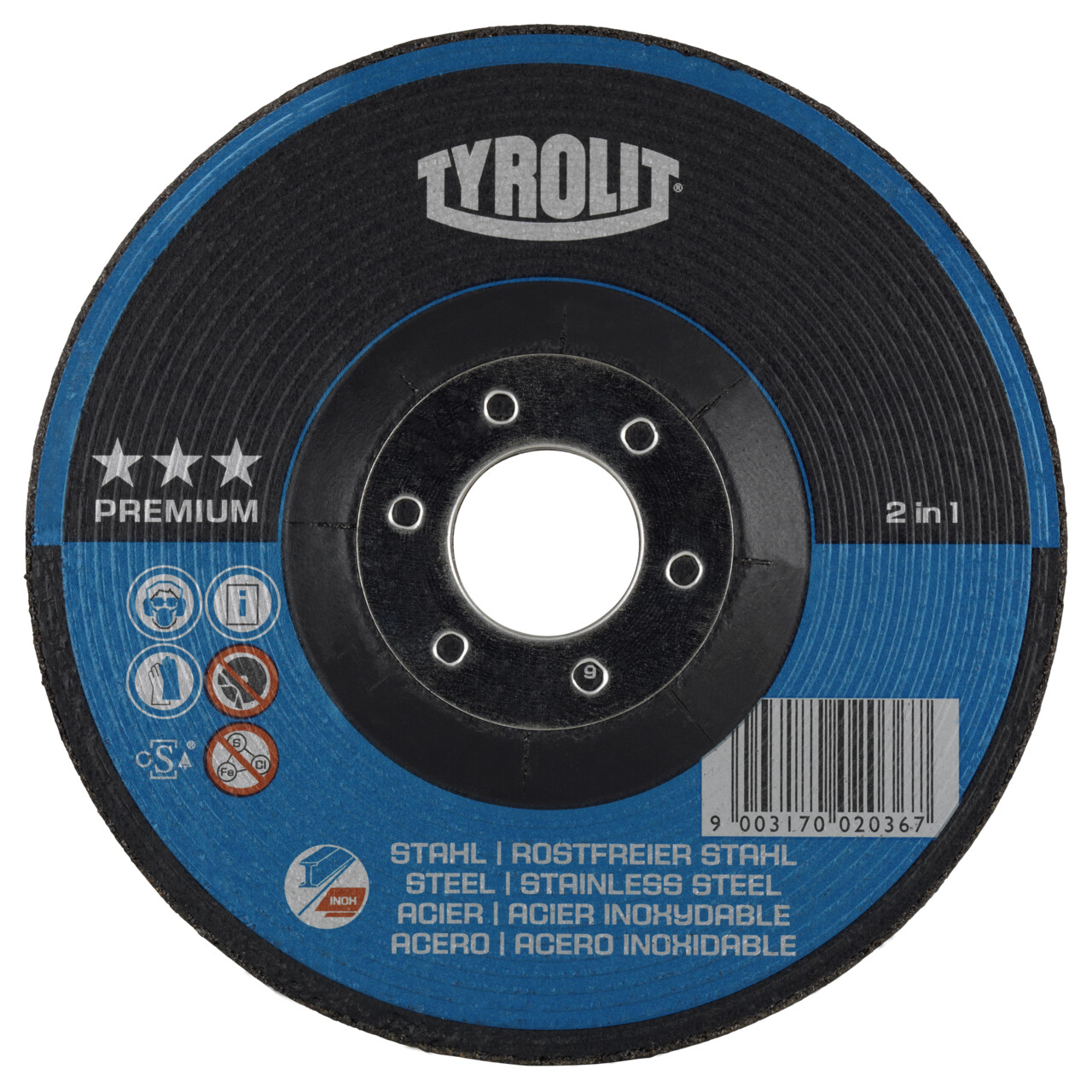 10x Tyrolit Schruppscheibe 178x7x22,23 mm A24Q PREMIUM Stahl/Inox