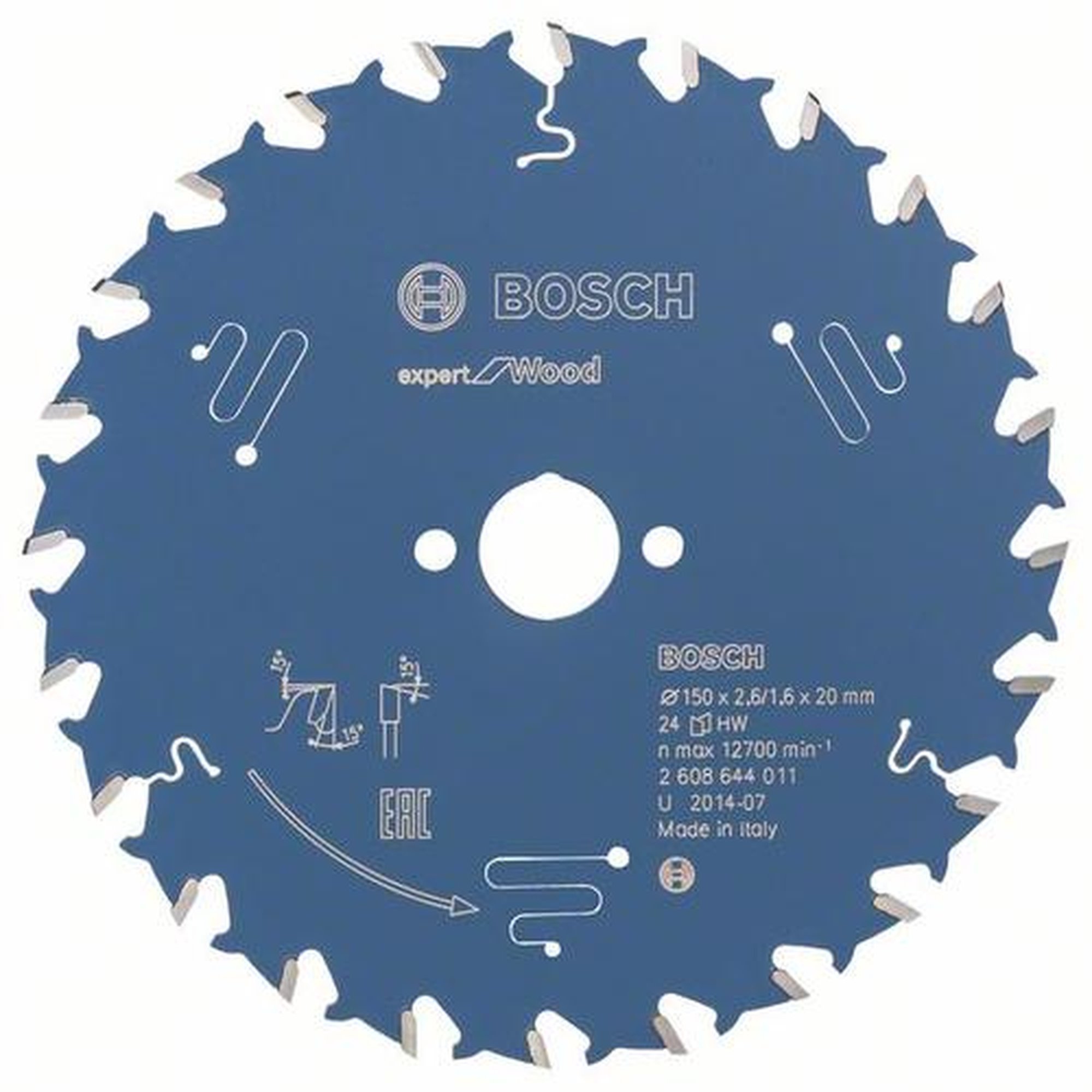 BOSCH Kreissägeblatt Expert für Holz, Ø 150 mm, 24 Zähne