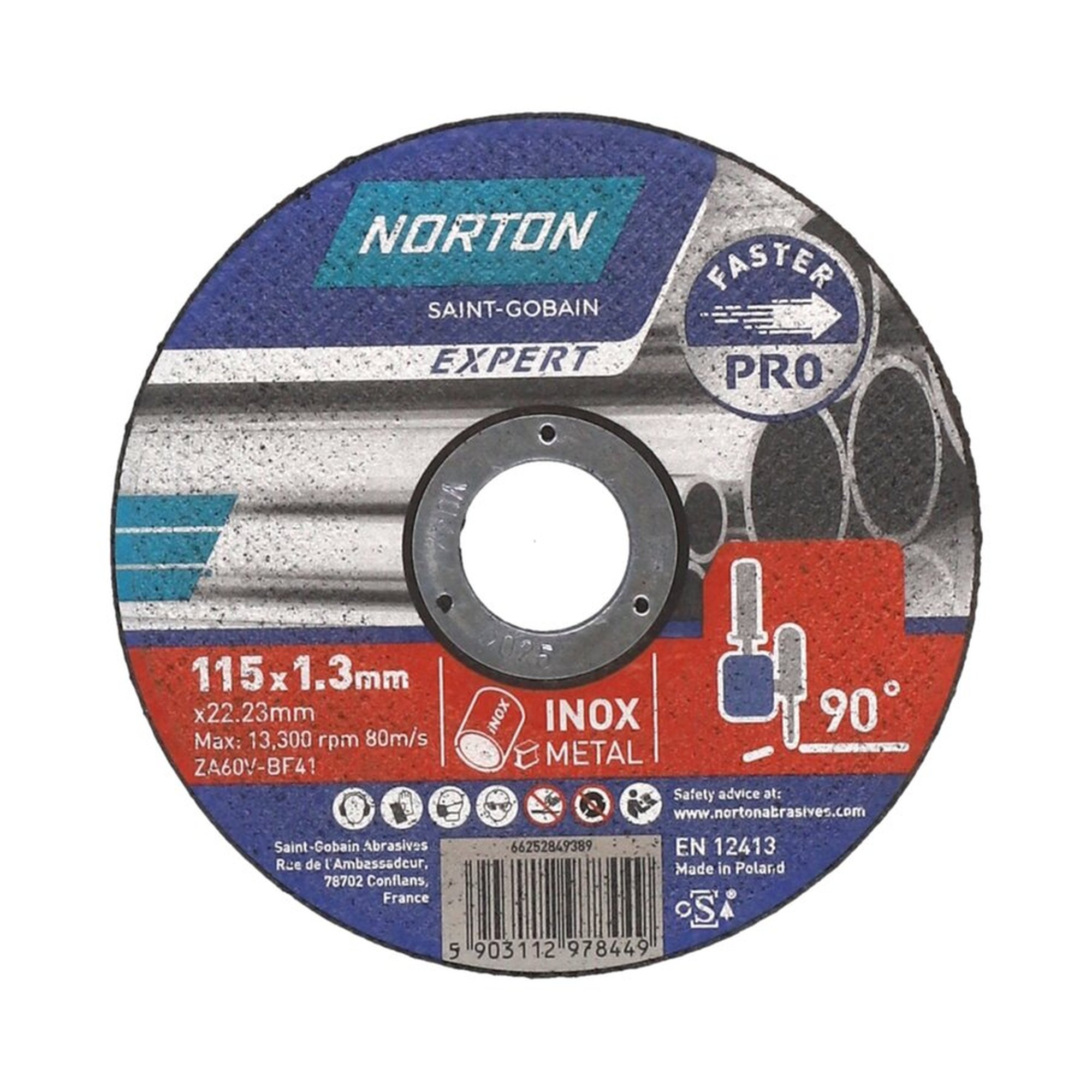 25 x Norton Trennscheibe Ultradünn Metall/Inox EXPERT PRO 115x1.3x22.23mm