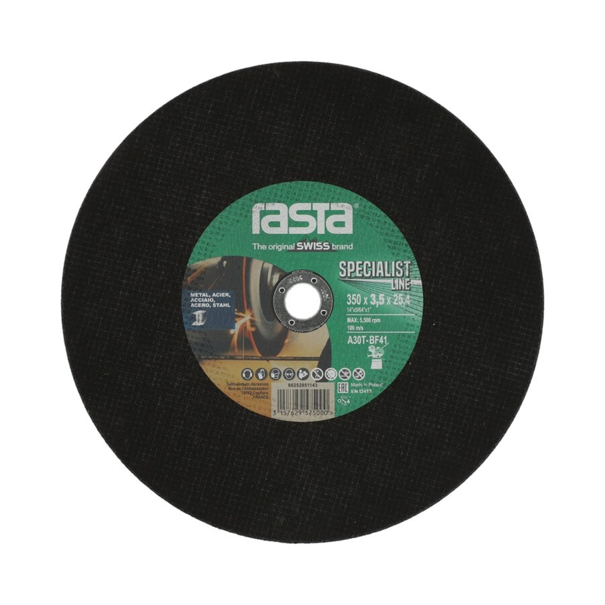 10 x Norton Trennscheibe Metall 356x3.5x25.4mm für stationäre Maschinen Rasta