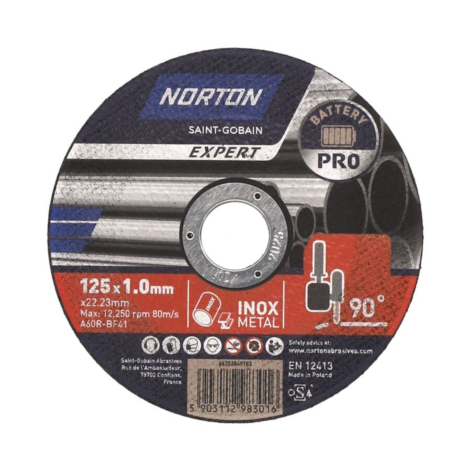 25 x Norton Trennscheibe Ultradünn Metall/Inox EXPERT PRO 125x1x22.23mm