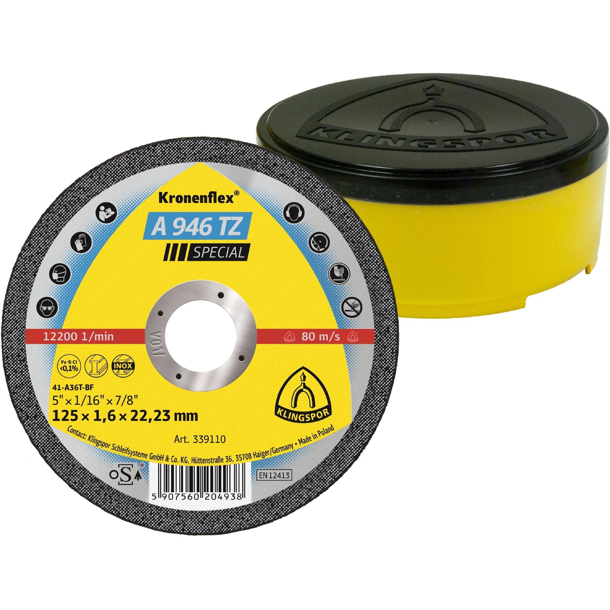 25 x Klingspor A 946 TZ Trennscheiben, 125 x 1,6 x 22,23 mm gerade