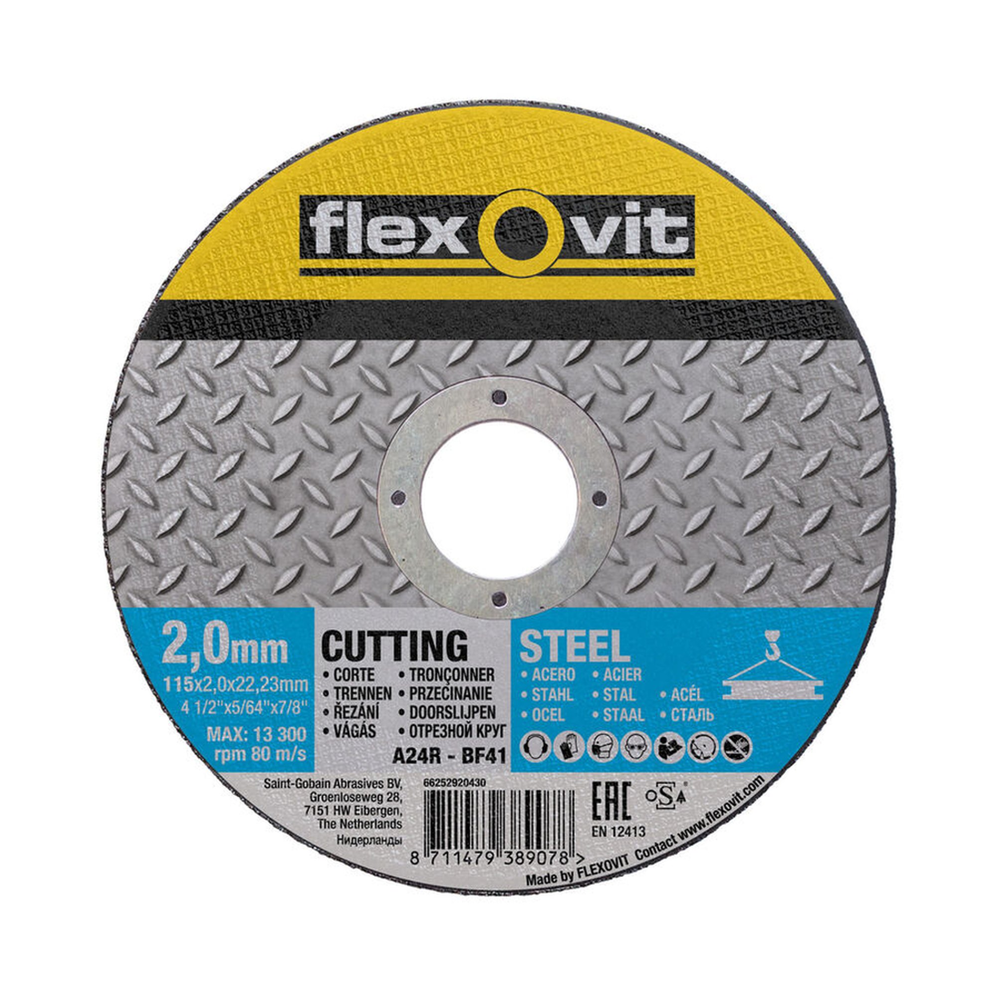 25 x Norton Trennscheibe für Metall Flexovit 115x2x22.23mm MERCHANDISING