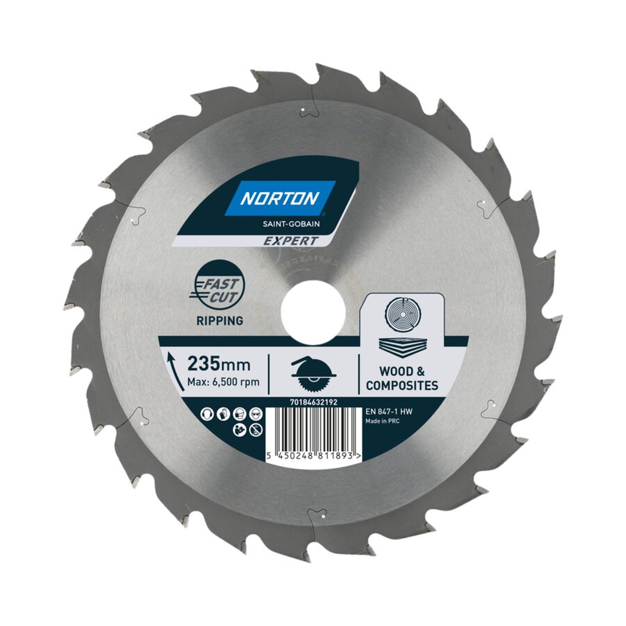 Norton EXPERT RIPPING TCT-Sägeblatt für Holz & Verbundstoffe 235x2.4mm/1.6x30mm