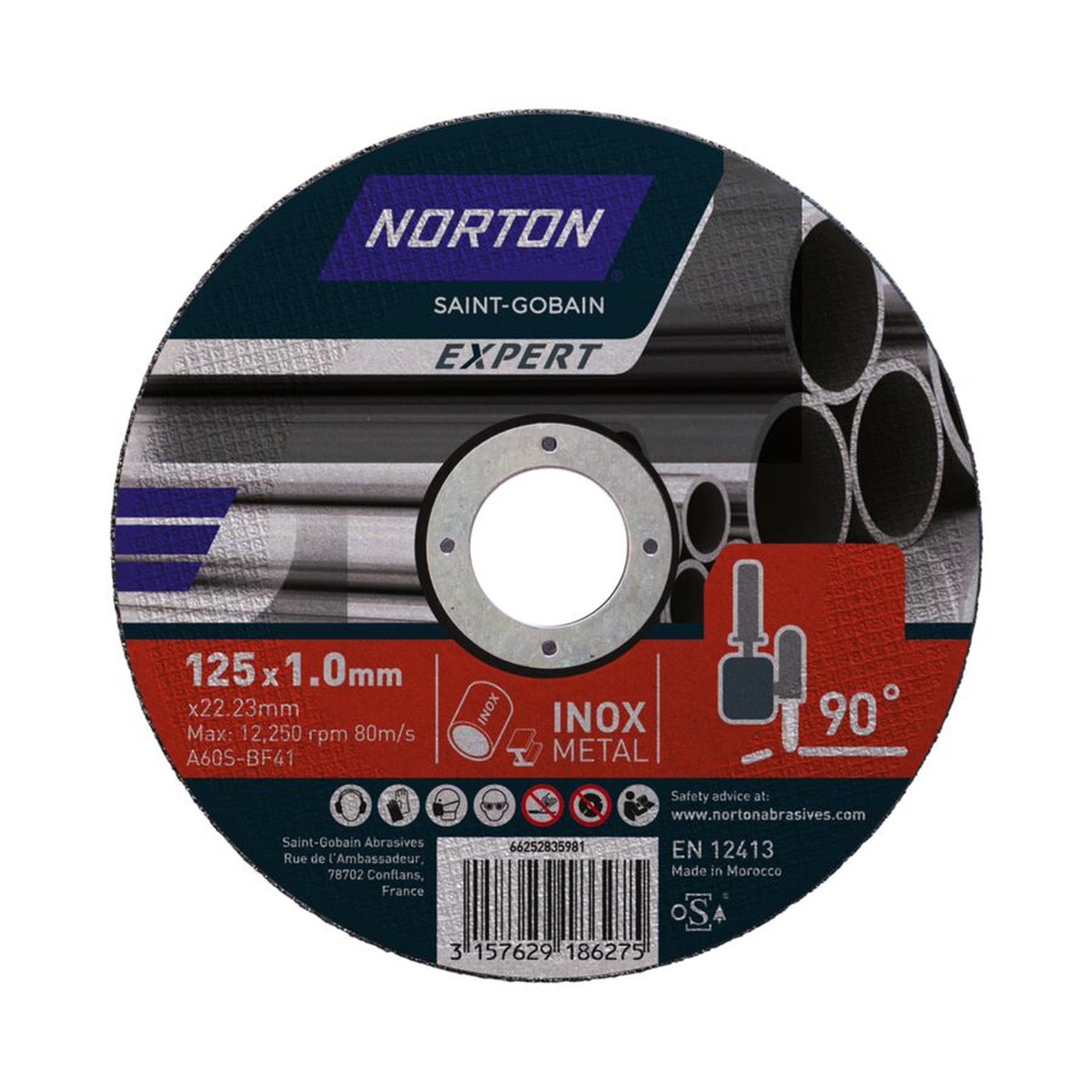 25 x Norton Trennscheibe Ultradünn Metall/Inox 125x1x22.23mm EXPERT