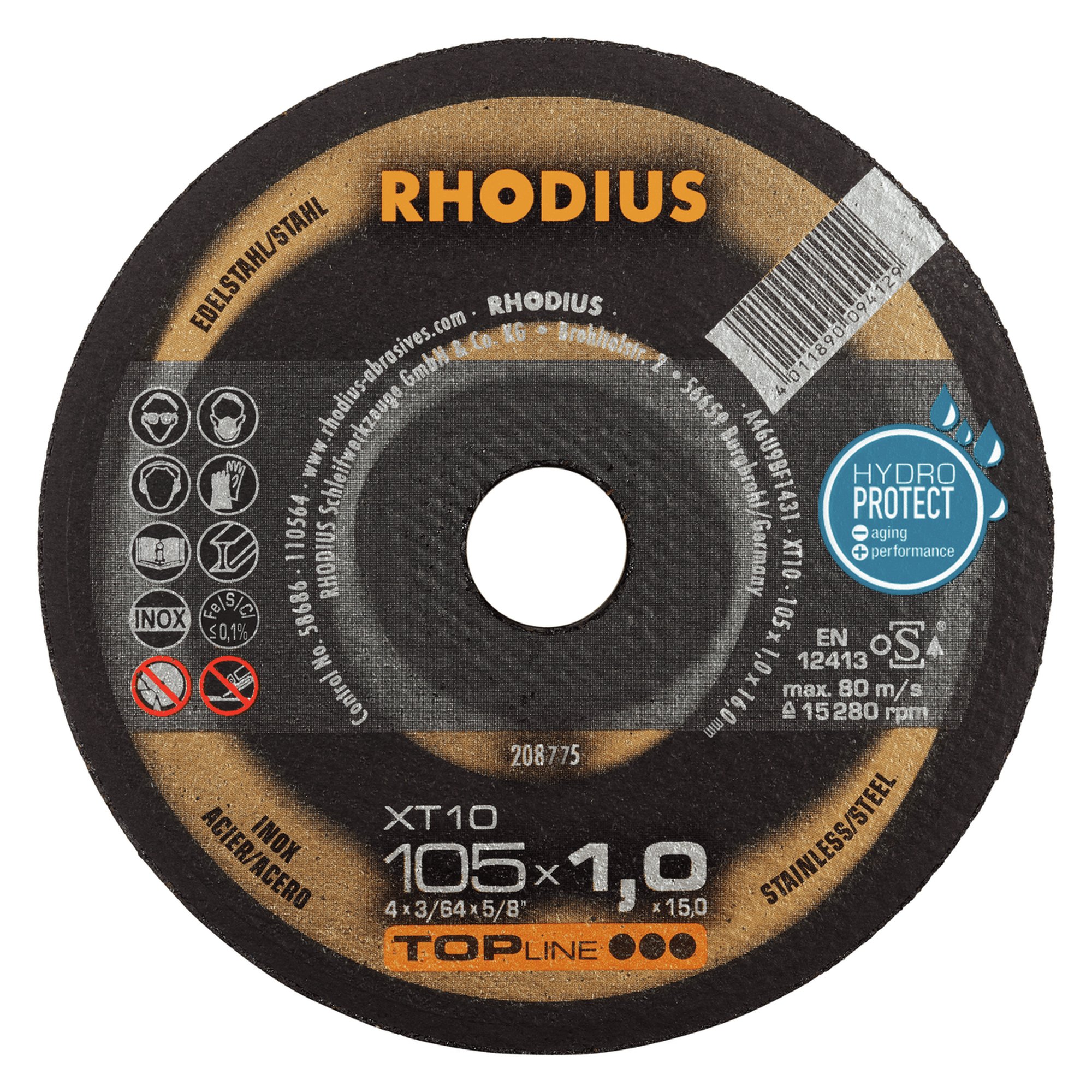 25 x RHODIUS Extradünne Trennscheibe XT10 Ø 105 mm