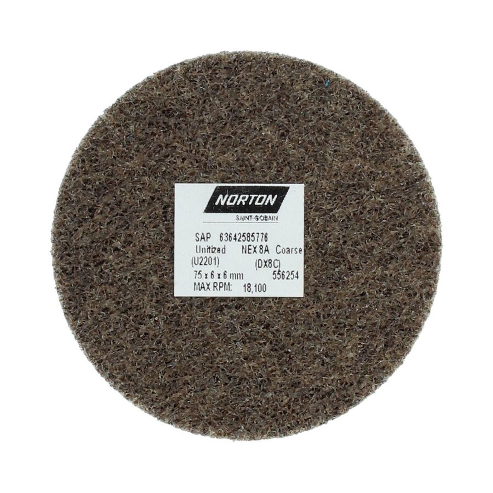 10 x Norton Gepresste Kompaktscheiben Nex 76.2x6.35x6.35mm Grob Braun