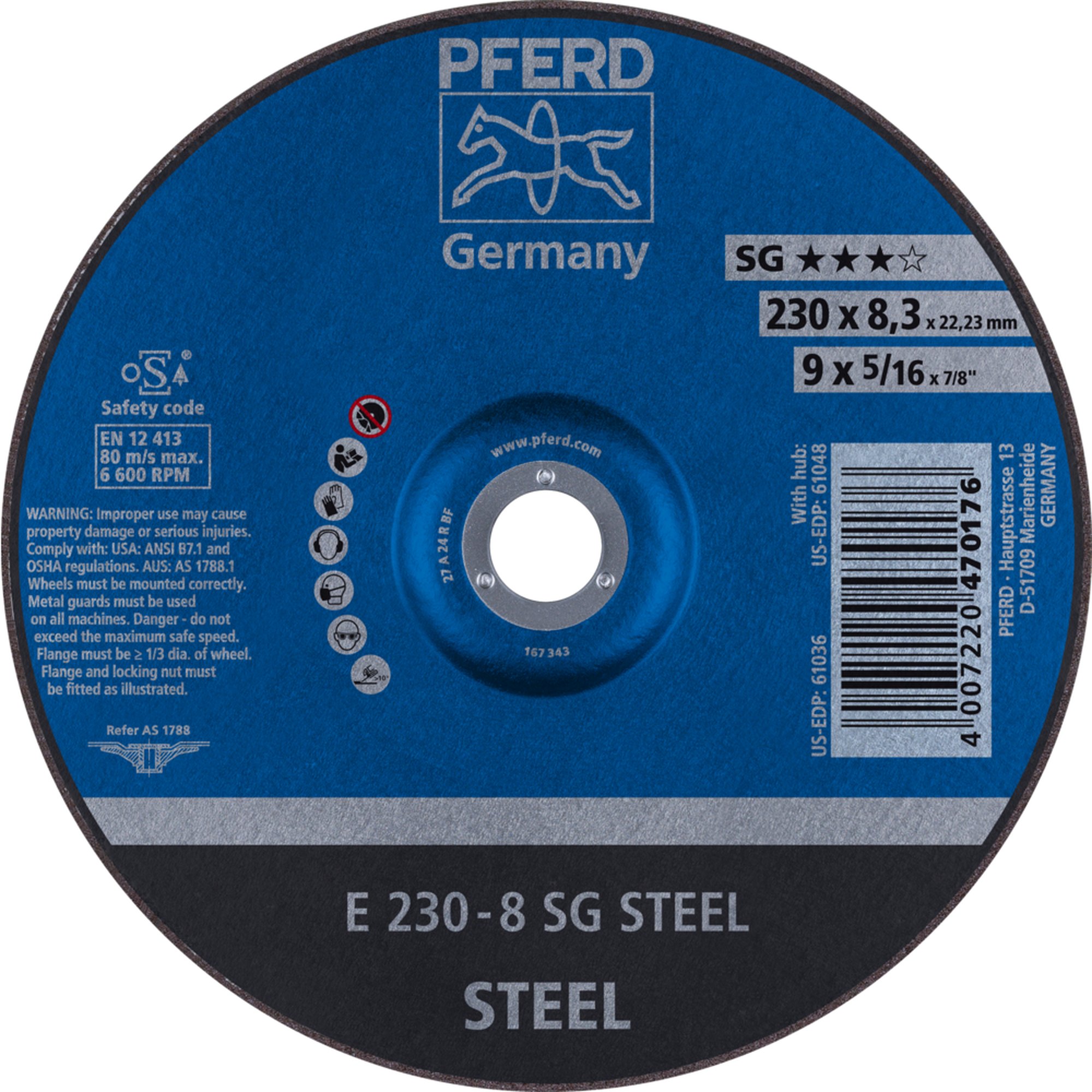 10 x PFERD Schruppscheibe E 230-8 SG STEEL