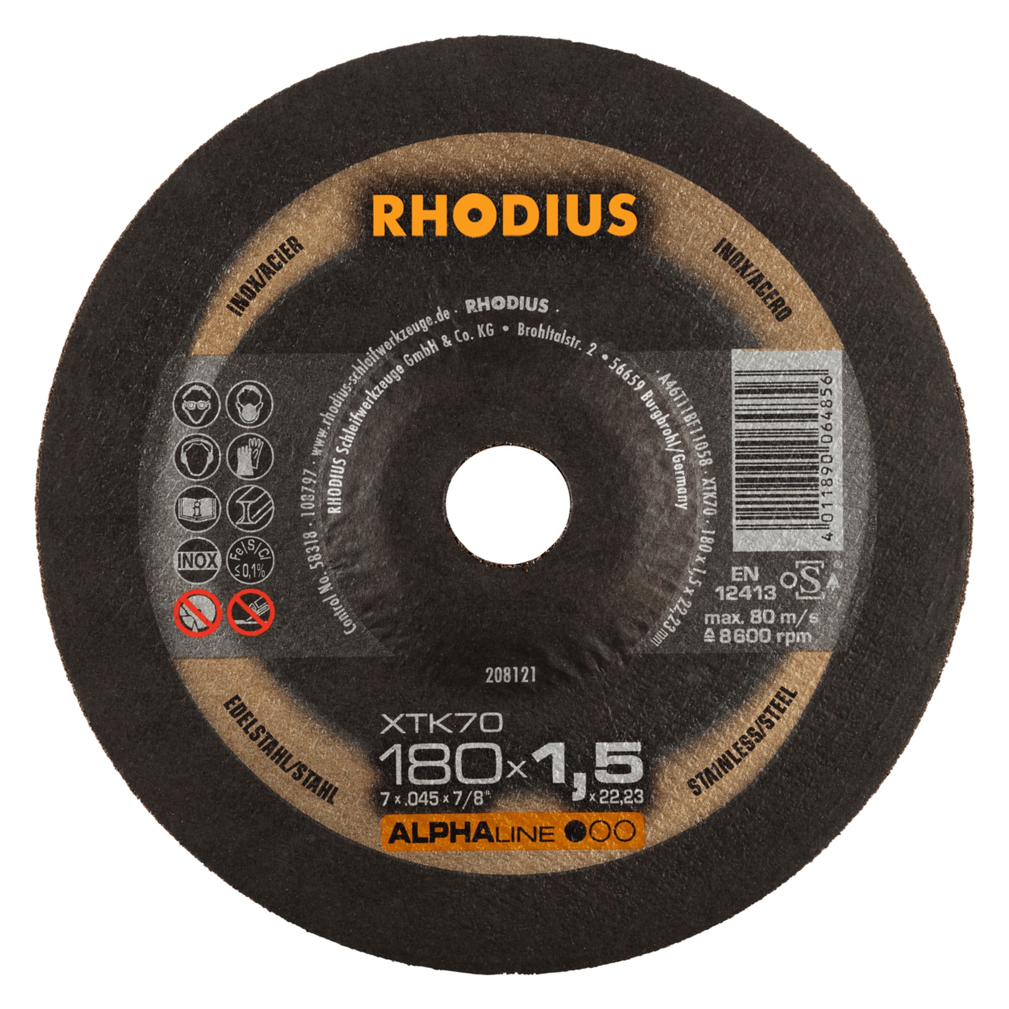 25 x RHODIUS Extradünne Trennscheibe XTK70 Ø 180 mm