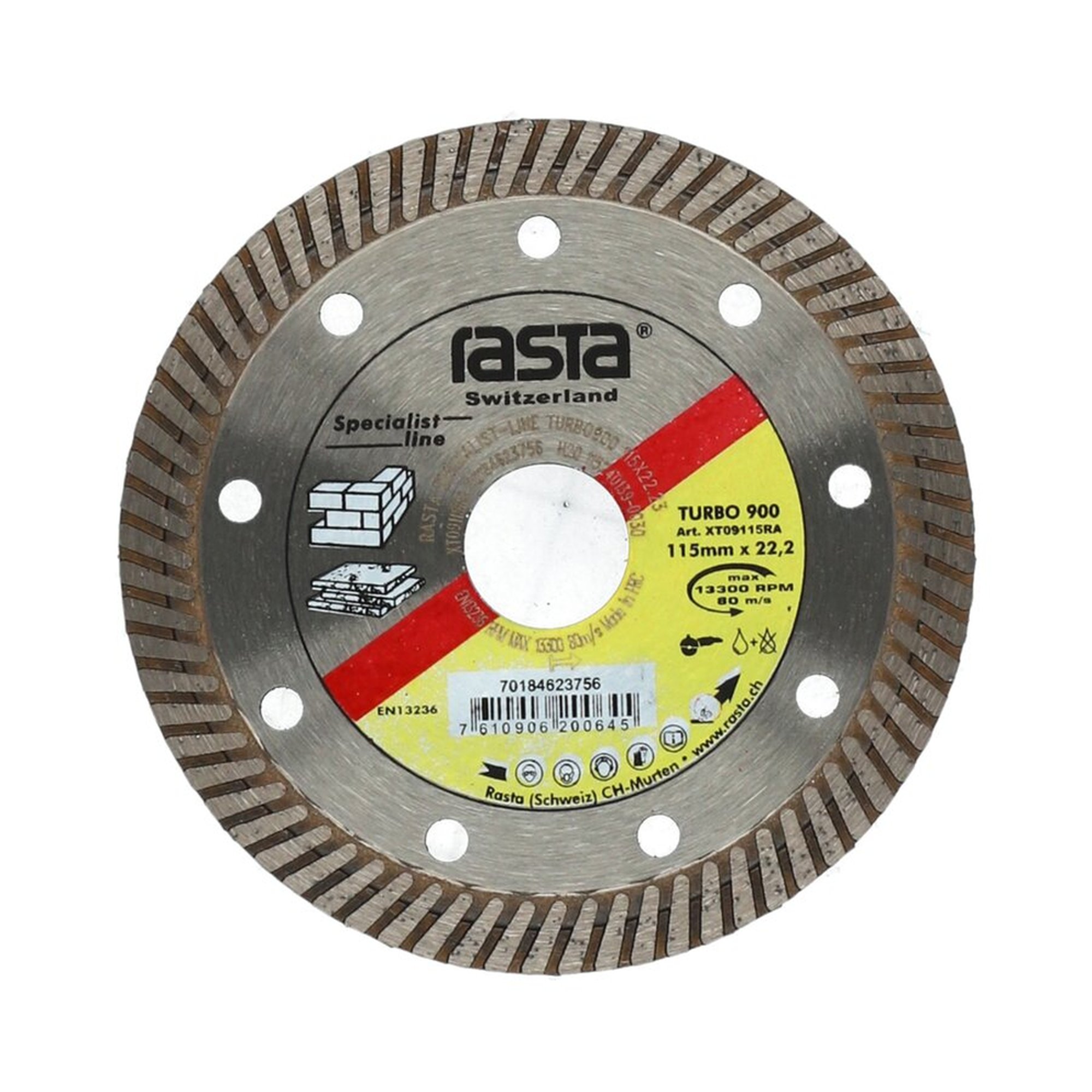 Norton Diamantscheibe 115x22.23mm Rasta TURBO 900 - Hochwertige Trennscheibe