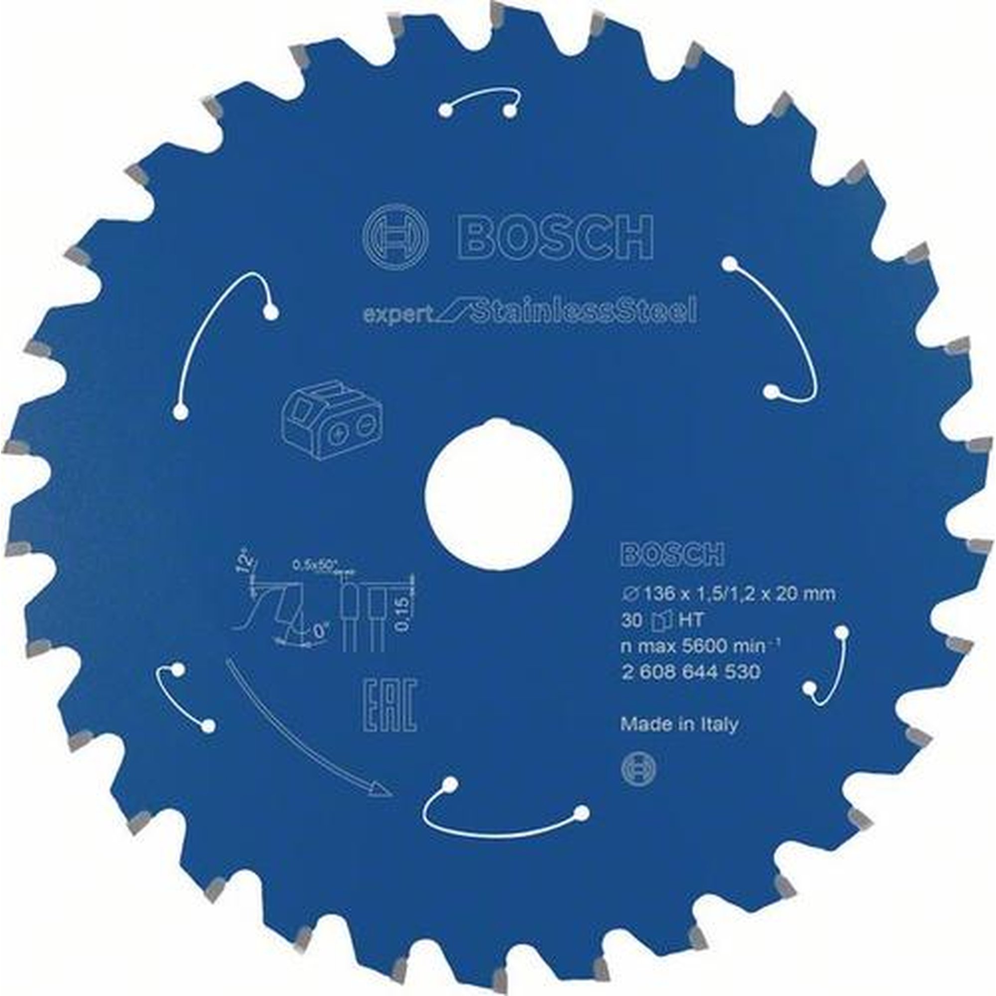 BOSCH Akku-Kreissägeblatt Expert für Edelstahl, Ø  136  mm,  30 Zähne