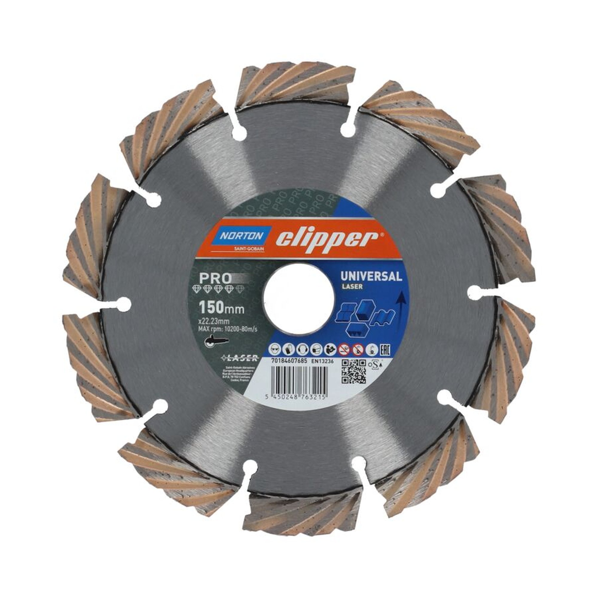 Norton Clipper PRO UNIVERSAL LASER Diamantscheibe 150x22.23mm für vielseitigen Einsatz