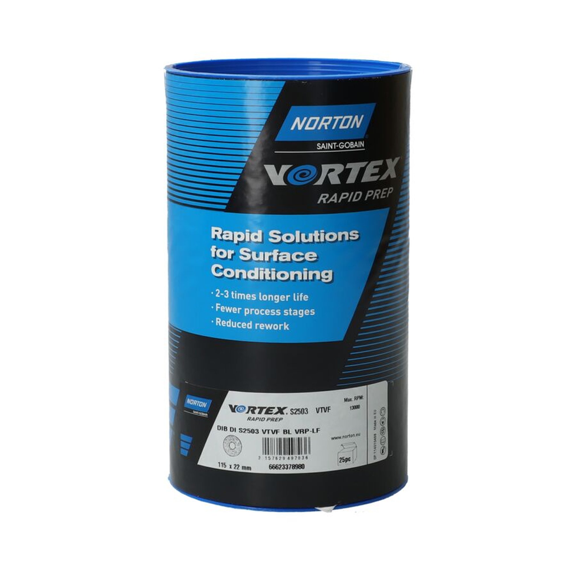 25 x Norton Rapid Prep Schleifscheiben 115mm Sehr fein Vortex Rapid Prep