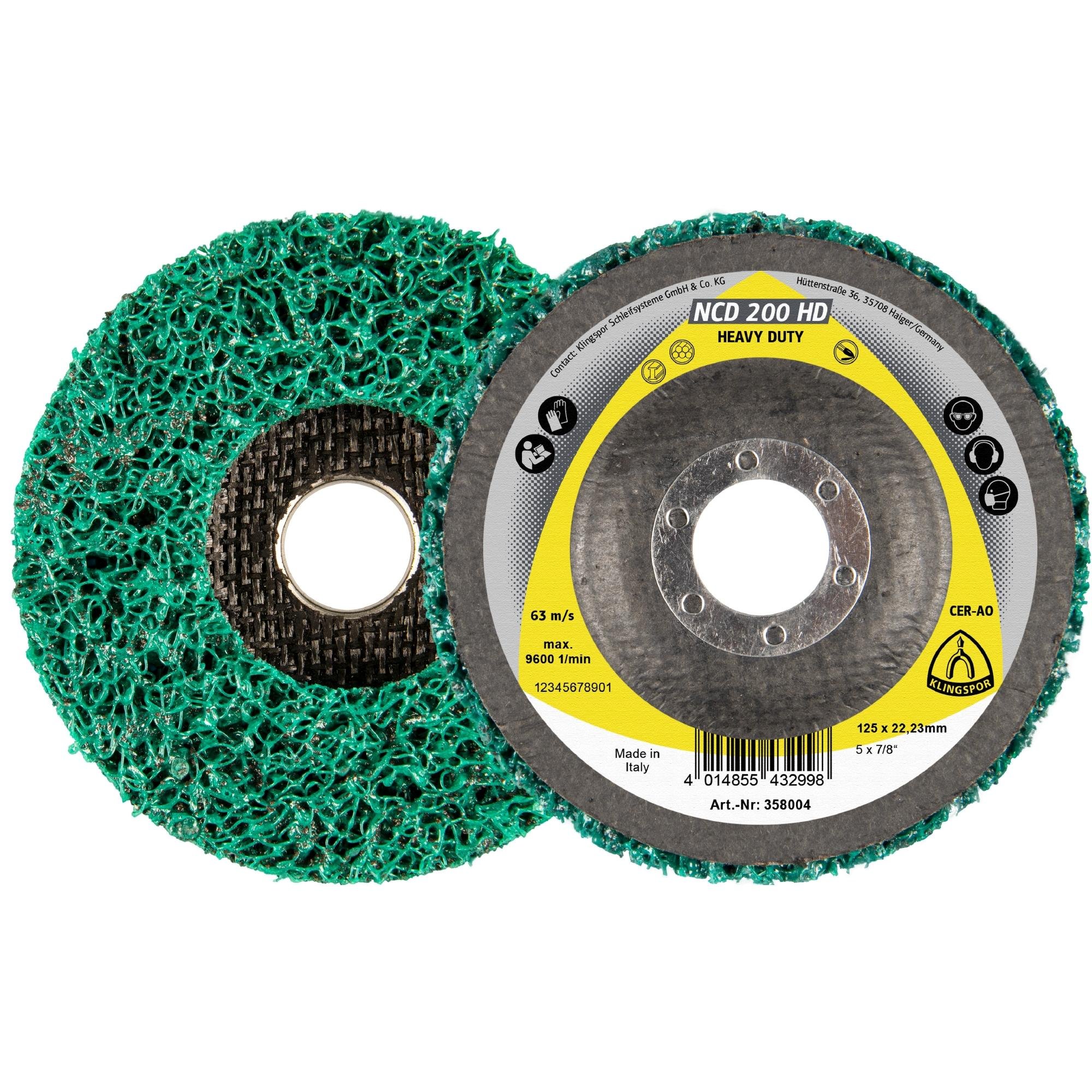 5 x Klingspor NCD 200HD Reinigungsscheibe, 115 x 22,23 mm extra grob Korund gerade