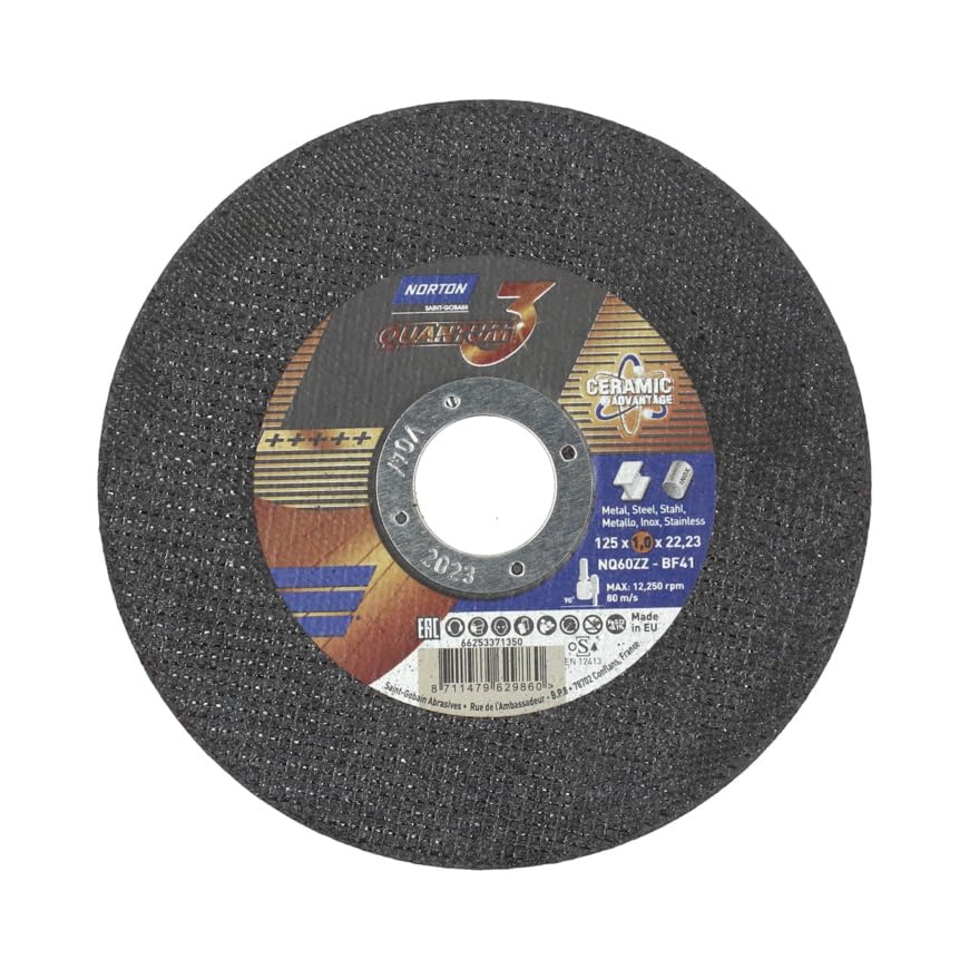 Norton Quantum3 Trennscheibe für Metall/Inox | Ø 125 mm | 1,0 mm Dicke