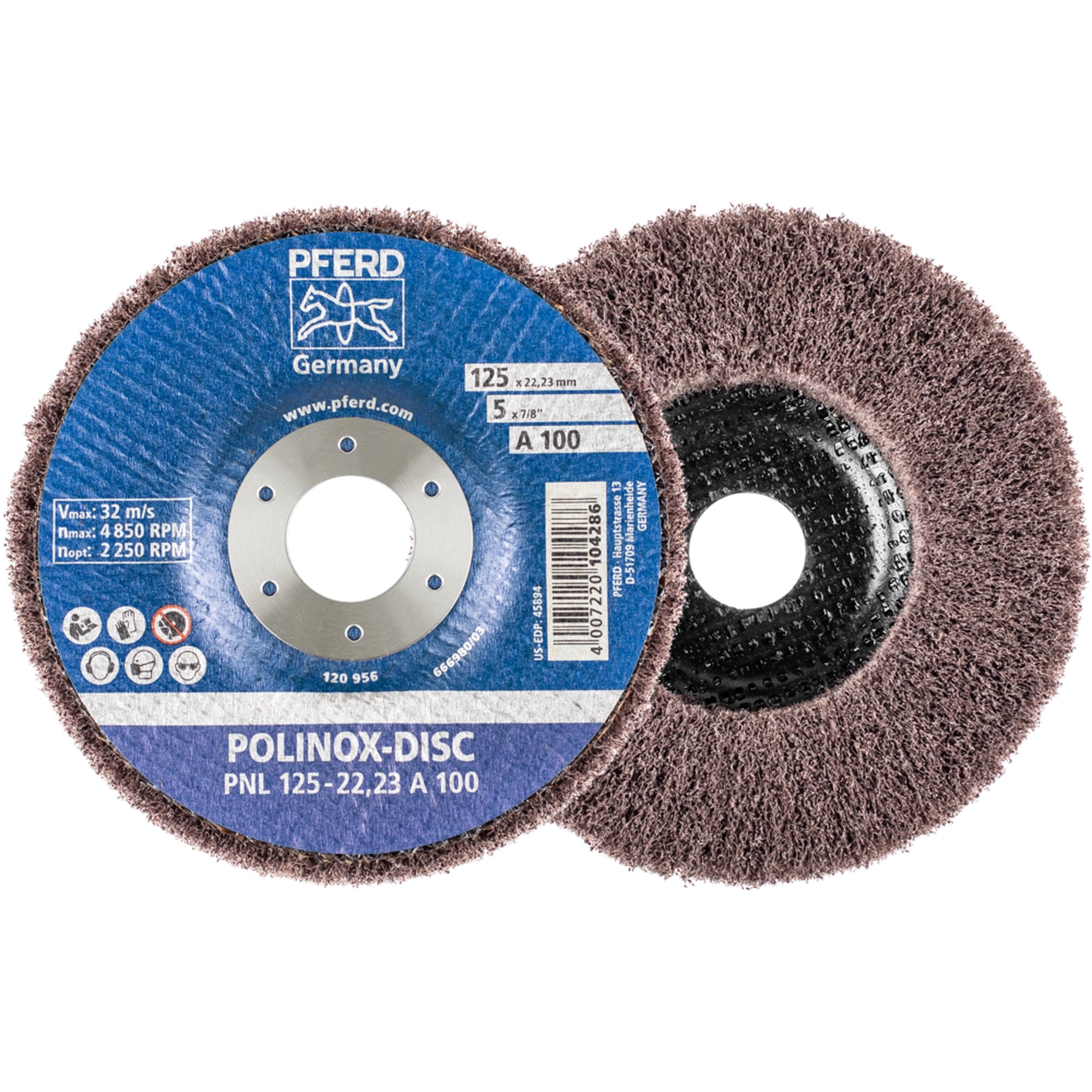 5 x PFERD POLINOX-Schleifdisc PNL 125-22,23 A 180