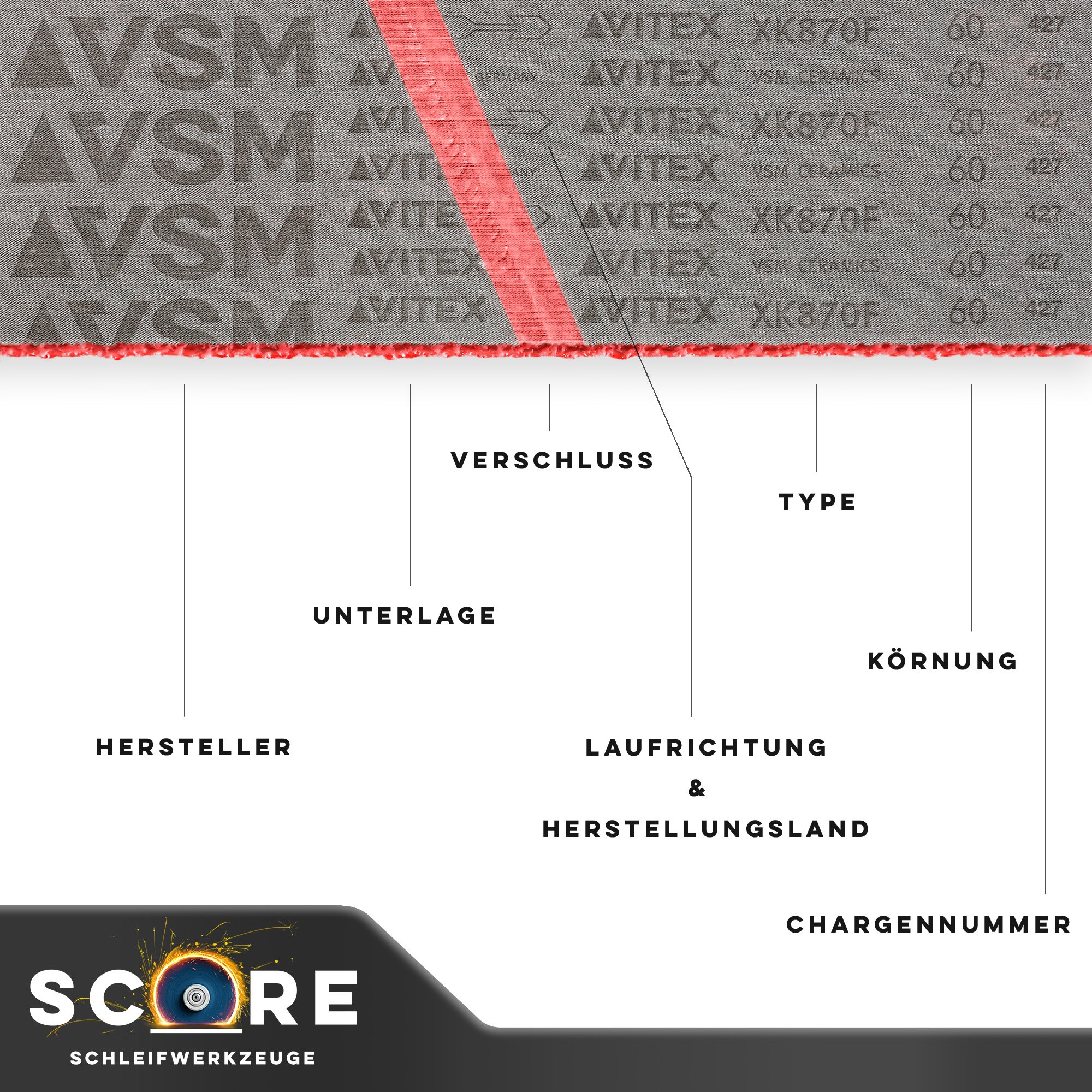 VSM Schleifband XK870F | 50 x 1500 mm | Korn 240