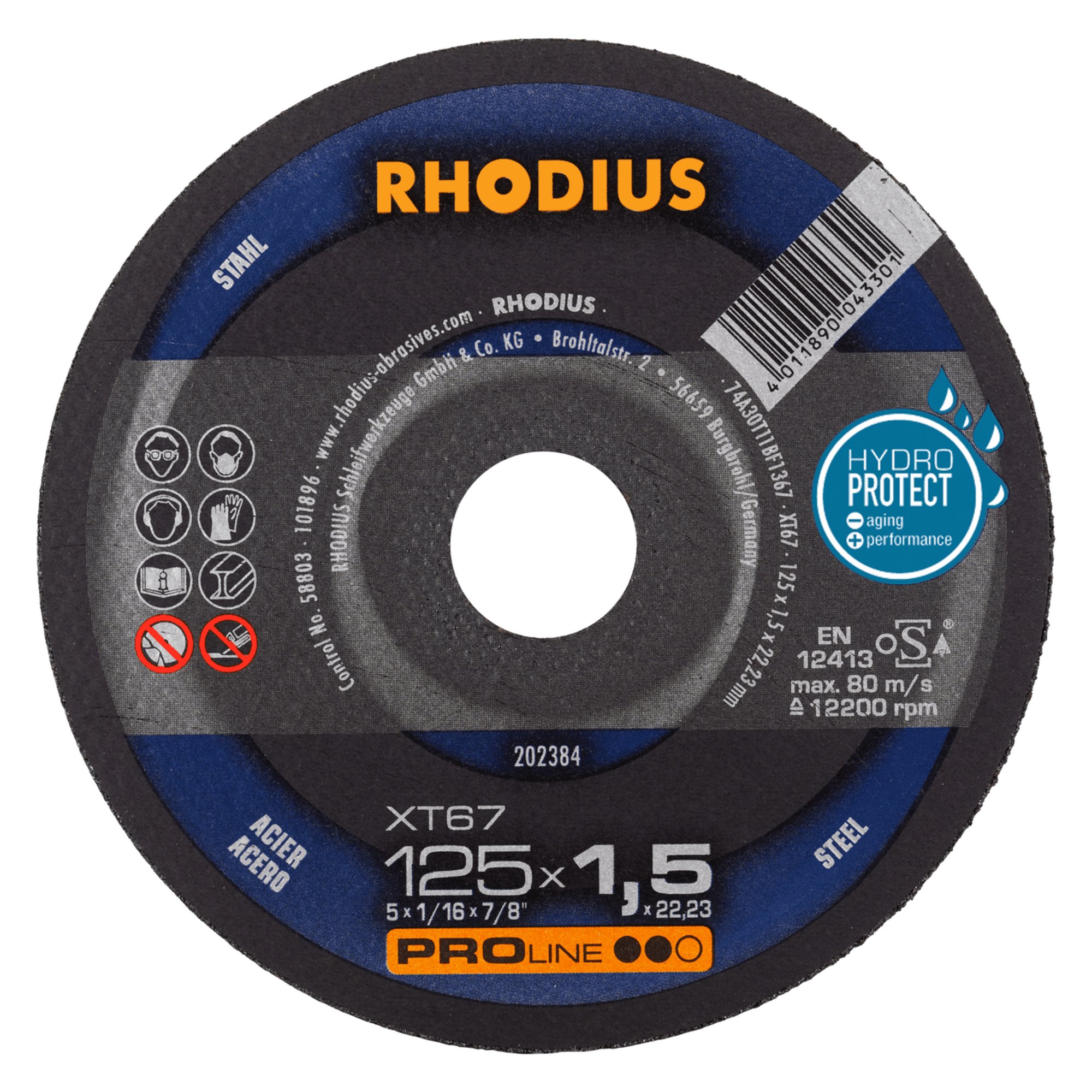 10 x RHODIUS Extradünne Trennscheibe XT67 BOX Ø 125 mm