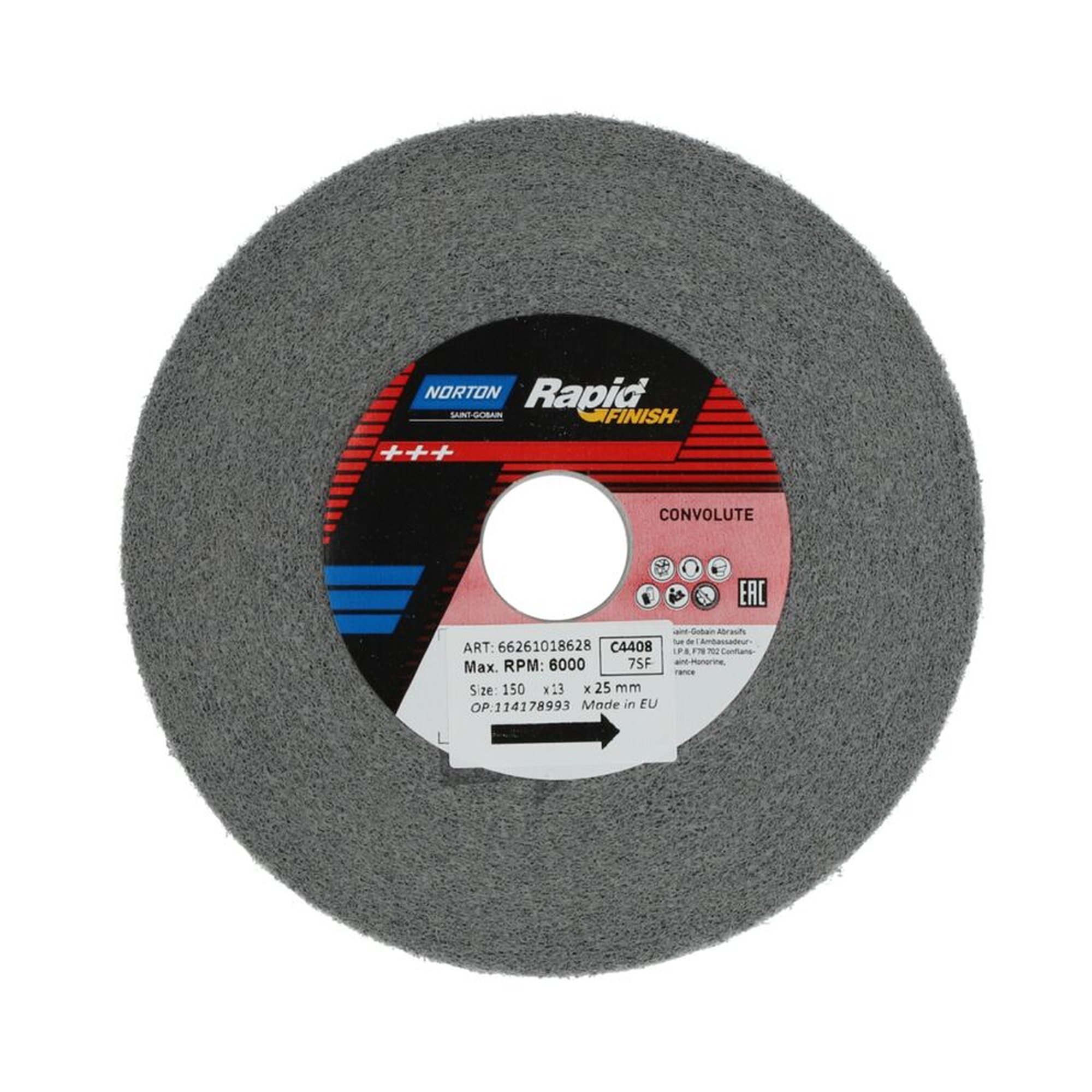 4 x Norton KompaktSchleifscheibe RAPID FINISH 1000, 152,4x12,7x25,4 mm, Fein