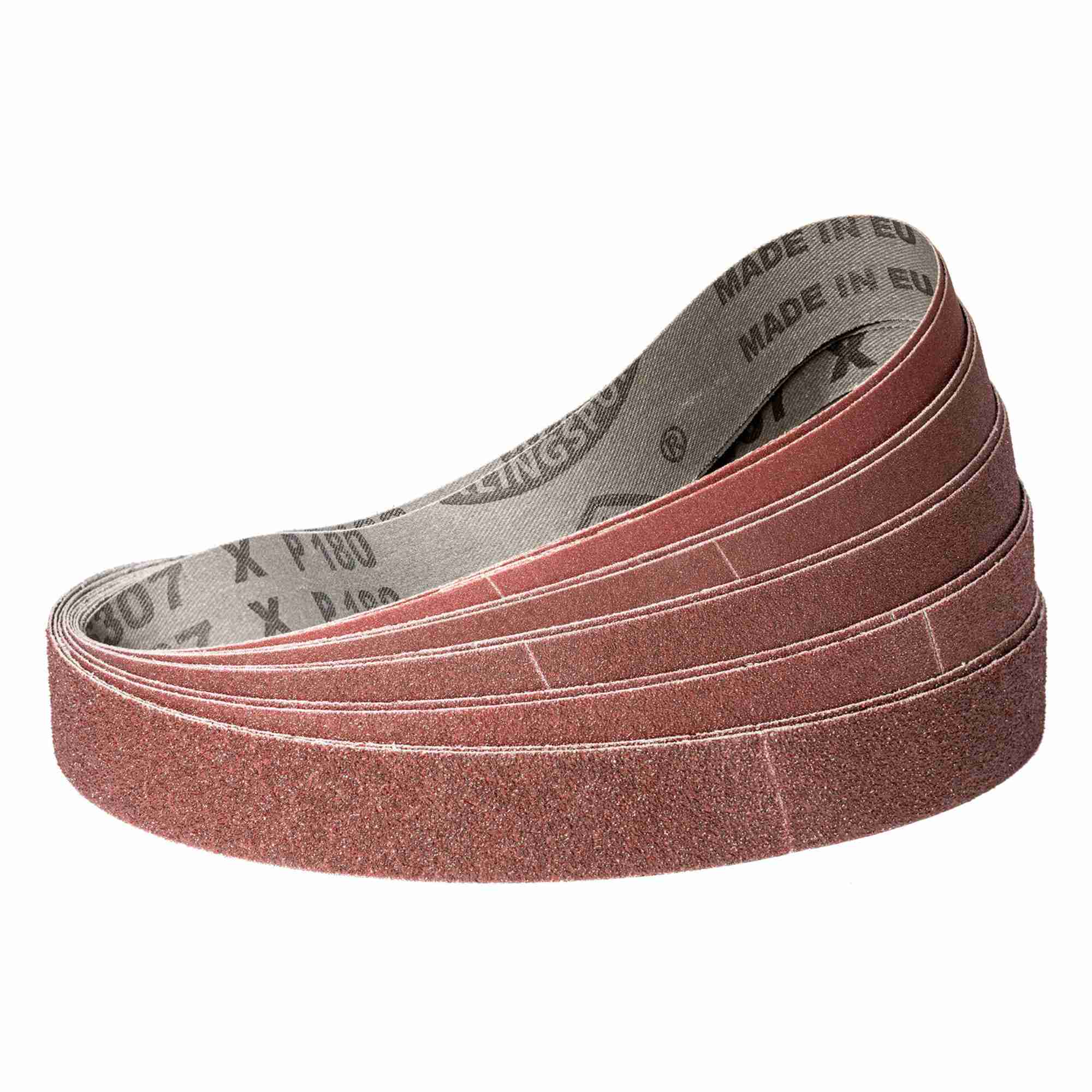 Klingspor Schleifband Profi-Set Korund | gemischte Körnungen 40/60/80/120/180 für Bandschleifer | Alle Maße wählbar