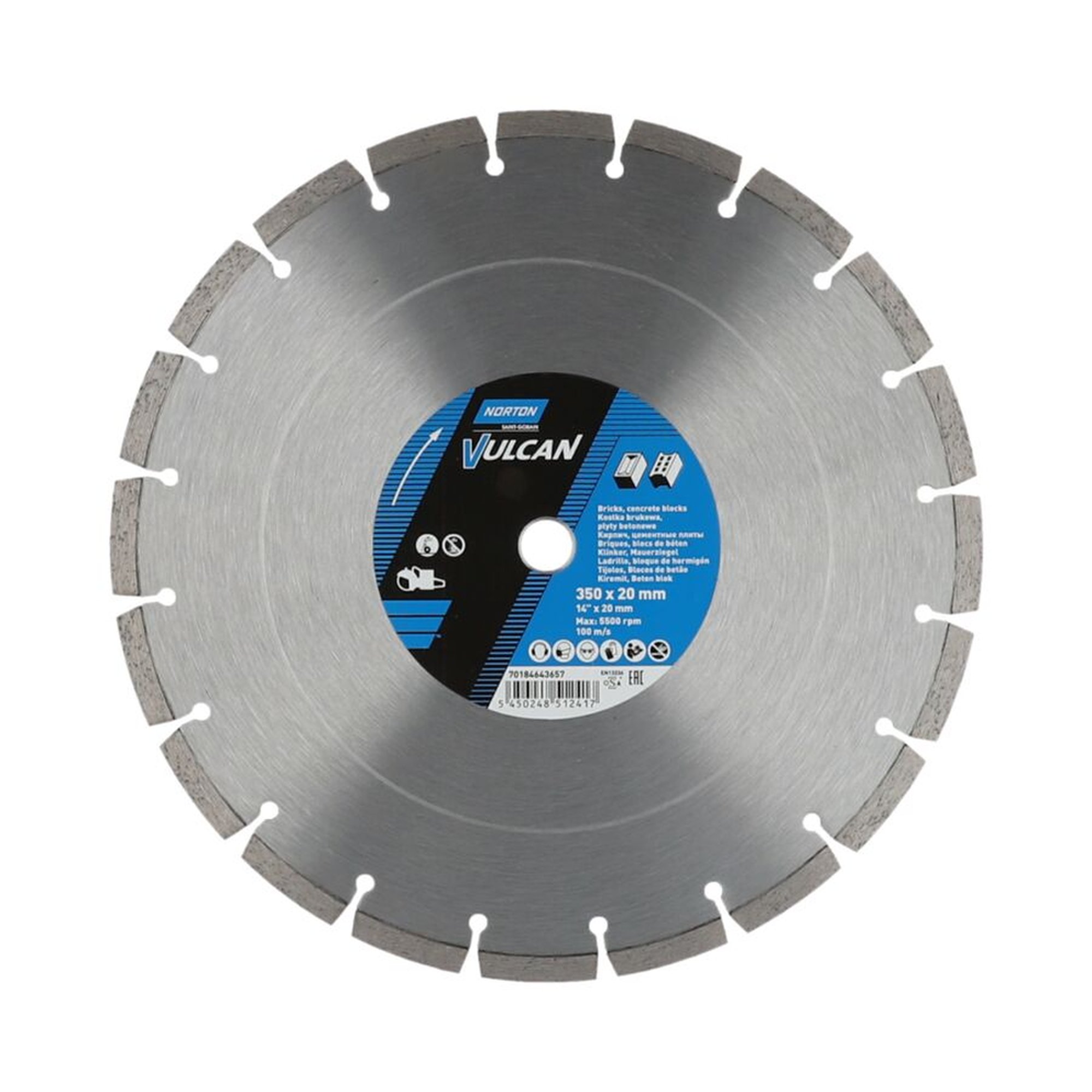 Norton Diamantscheibe Trennscheibe 350mm Vulcan Universal für vielseitigen Einsatz