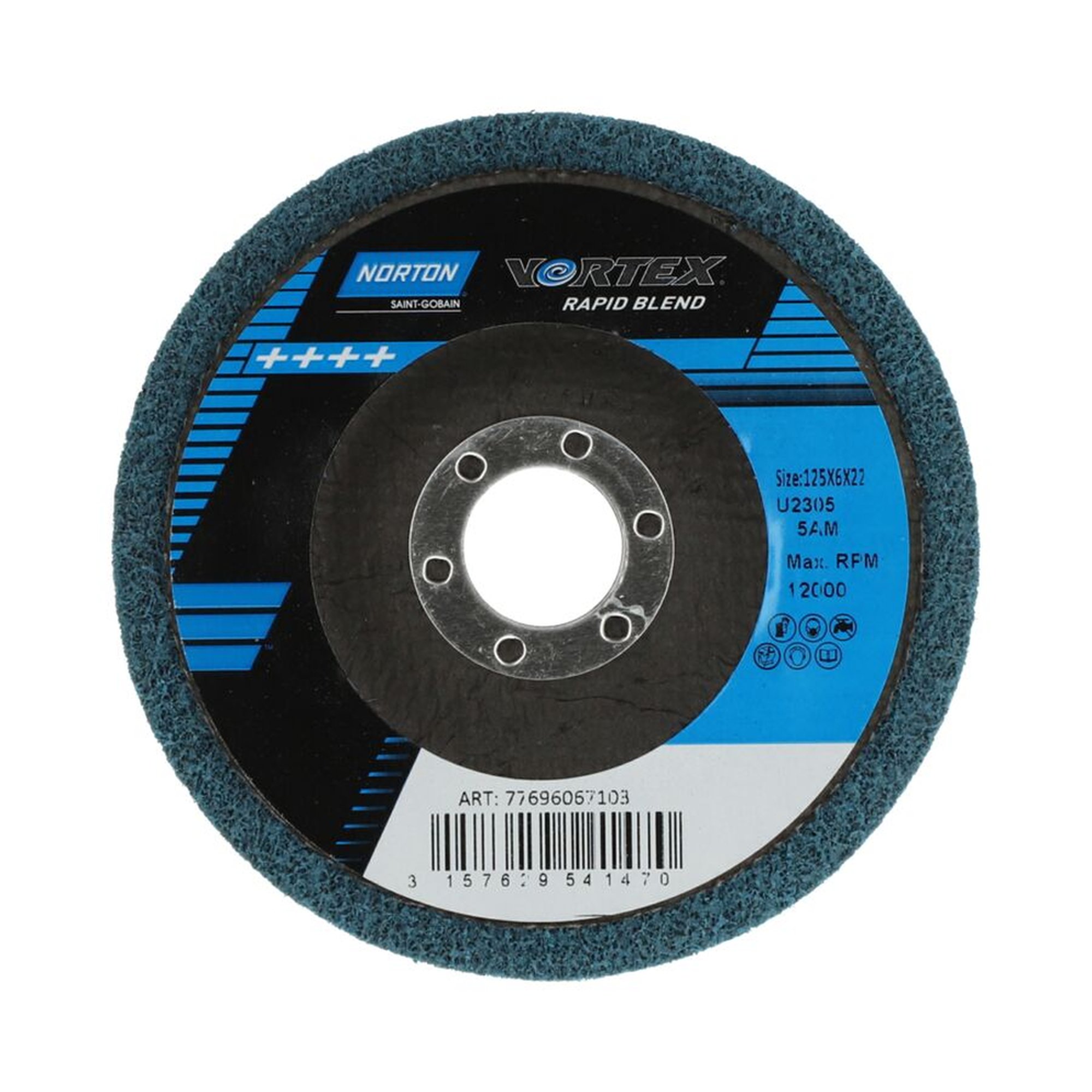 Norton Schleifscheibe Vlies Schleifscheiben Vortex Rapid Blend 125x6x22 mm Korn: VORTEX 5AM  gerade