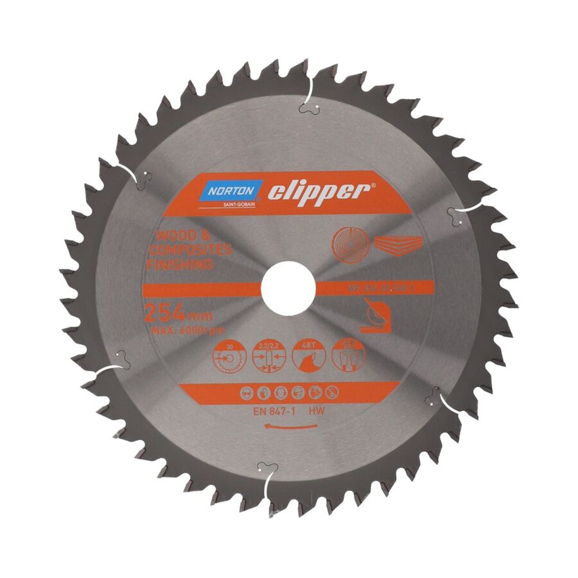 Norton Clipper TCT-Sägeblatt 216x3.2mm für Holzveredelung, 30mm Bohrung
